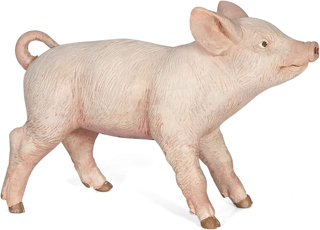 Papo Simmental Calf Figurine, Multicolour, 8Cm Size - Hand-Painted Farmyard Animal Toy, Educational Play for Kids, Collectible for Boys & Girls Ages 3+ - Female Piglet