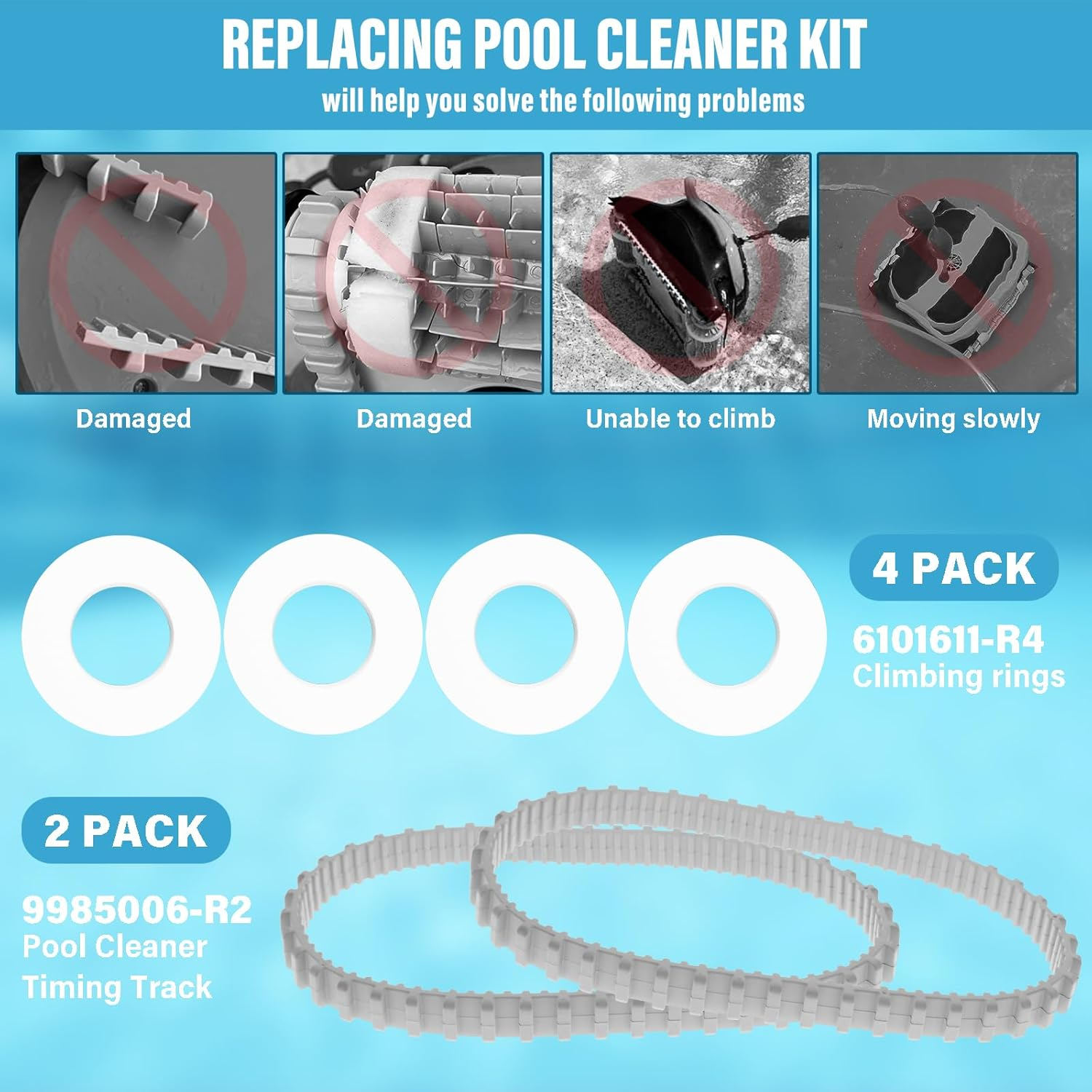 Pool Robot Timing Track 9985006-R2 Climbing Rings 6101611-R4 Compatible with Maytronics Dolphin Nautilus Cc plus Robotic Pool Cleaner (6 Pack) image number 5