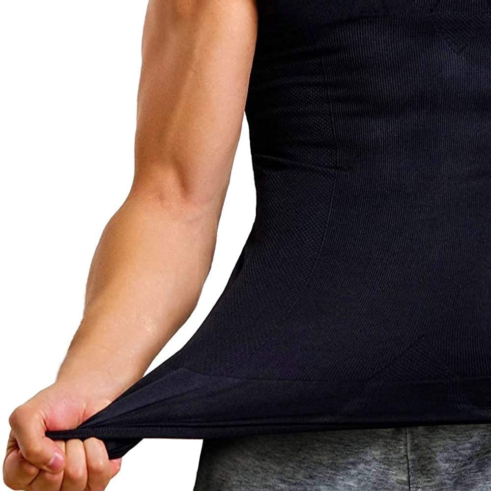 Mens Compression Tank Top Body Slimming Shaper Compression Shirts for Men Slim Undershirts Abs Vest for Workout Abdomen image number 1