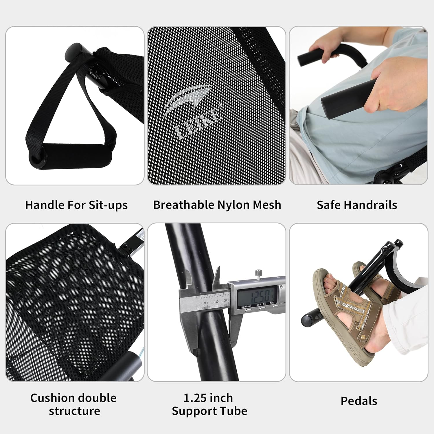 Leikefitness Ab Exercise Chair Core Strengthening Lightweight Foldable Sport Abdominal Exerciser Strength Training Inversion Equipment (Black)