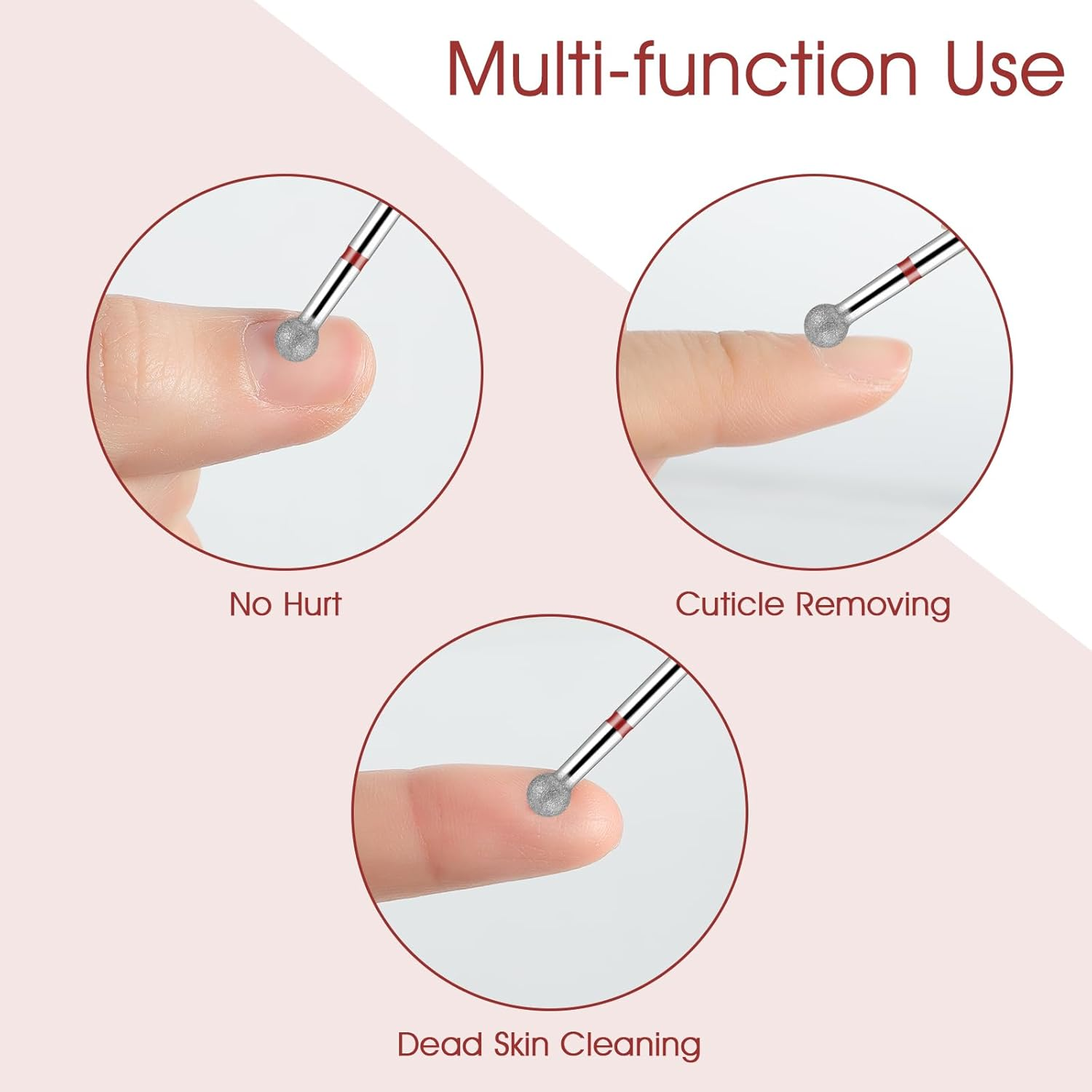 WLLHYF round Nail Cutter Bit Set Ball Shape Cuticle Cleaning Nail Drill Professional Safe Cuticle Drill for Manicure Salon Cuticle Removal Pedicure Tool Accessories (2.7 Mm, Piece, 1) image number 5