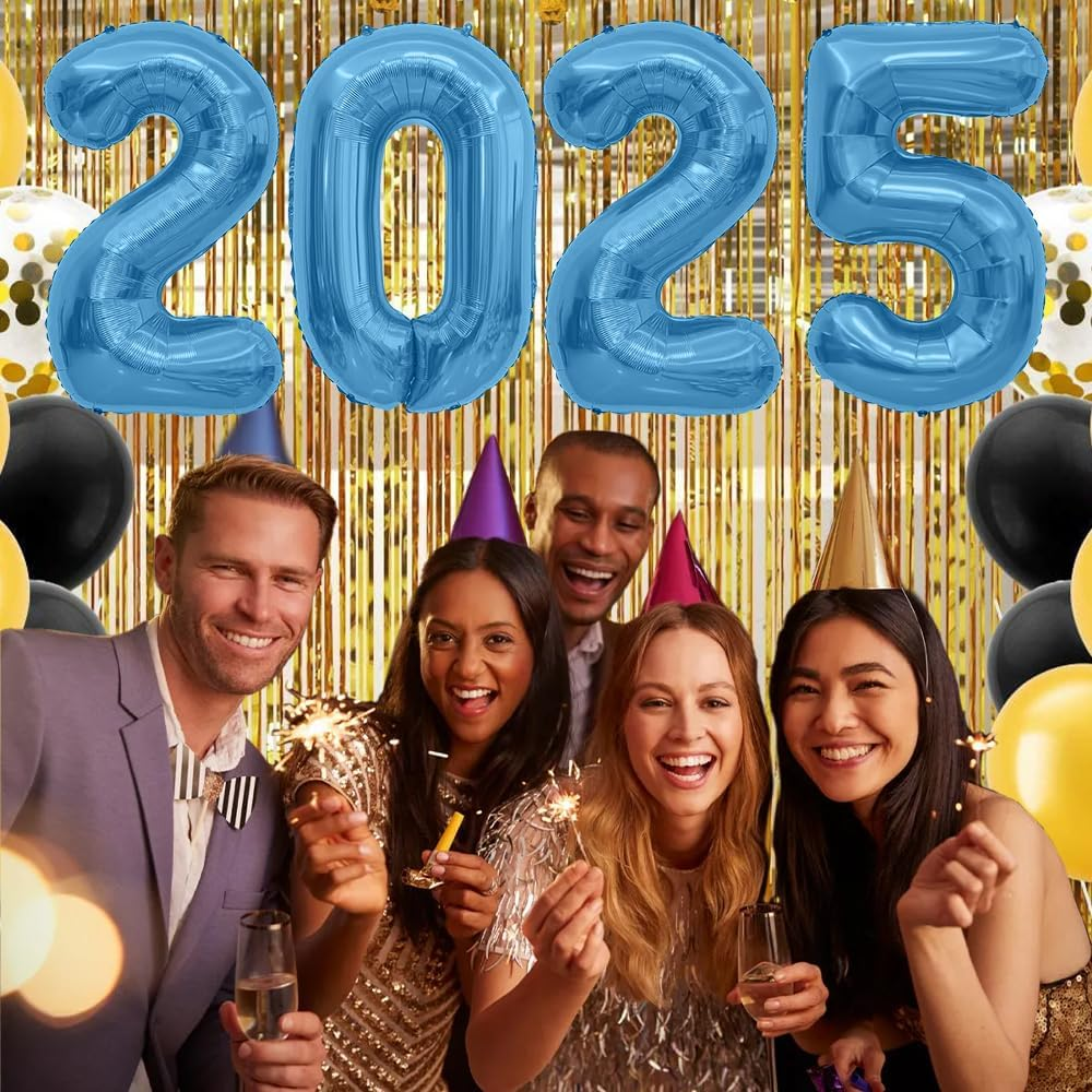 2025 Balloons Blue 2025 Foil Number Balloons, 40 Inch 2025 Balloons New Year, Large 2025 Mylar Balloons for 2025 New Years Eve Party Supplies Festival Birthday Anniversary Graduation Decorations image number 3