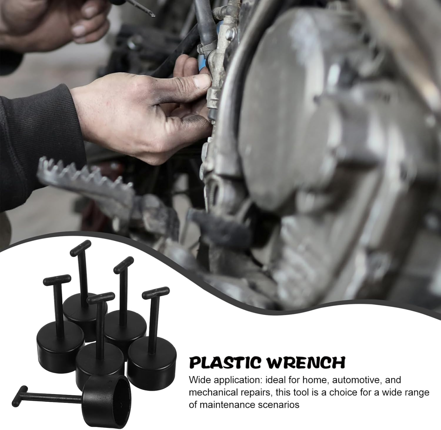 Holibanna 6Pcs Plastic Socket Wrench for Lamp Holder Socket Ring T Shape Key Tool for Light Fixture Nut Removal for Home and Automotive Use image number 6