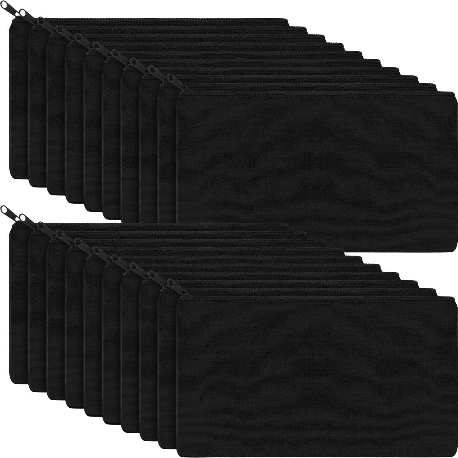 20 Pack Canvas Zipper Pouch Bags DIY Craft Bag Canvas Pencil Case Blank Makeup Bags,Beige Canvas Pencil Pouch Bulk Canvas Cosmetic Bag Multi Purpose Travel Toiletry Bag Canvas Zipper Bags image number 1