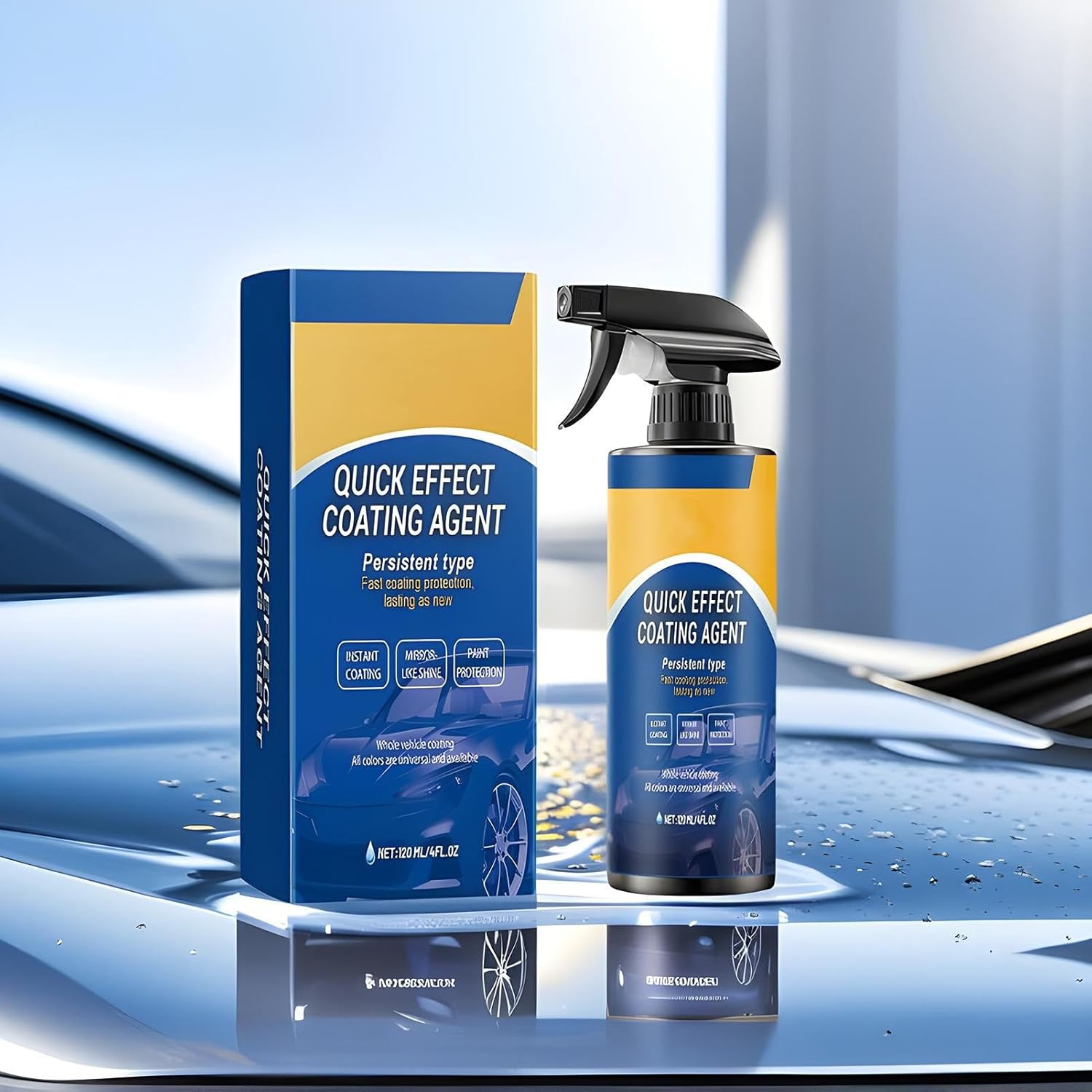 JIEBWCHA Spray Coating Agent,Automotive Scratch Agent 120Ml | High-Gloss Car Coating Spray for Glass, Rims, Window, Detailing, Motorcycle, Marine, Outdoors, Beginners