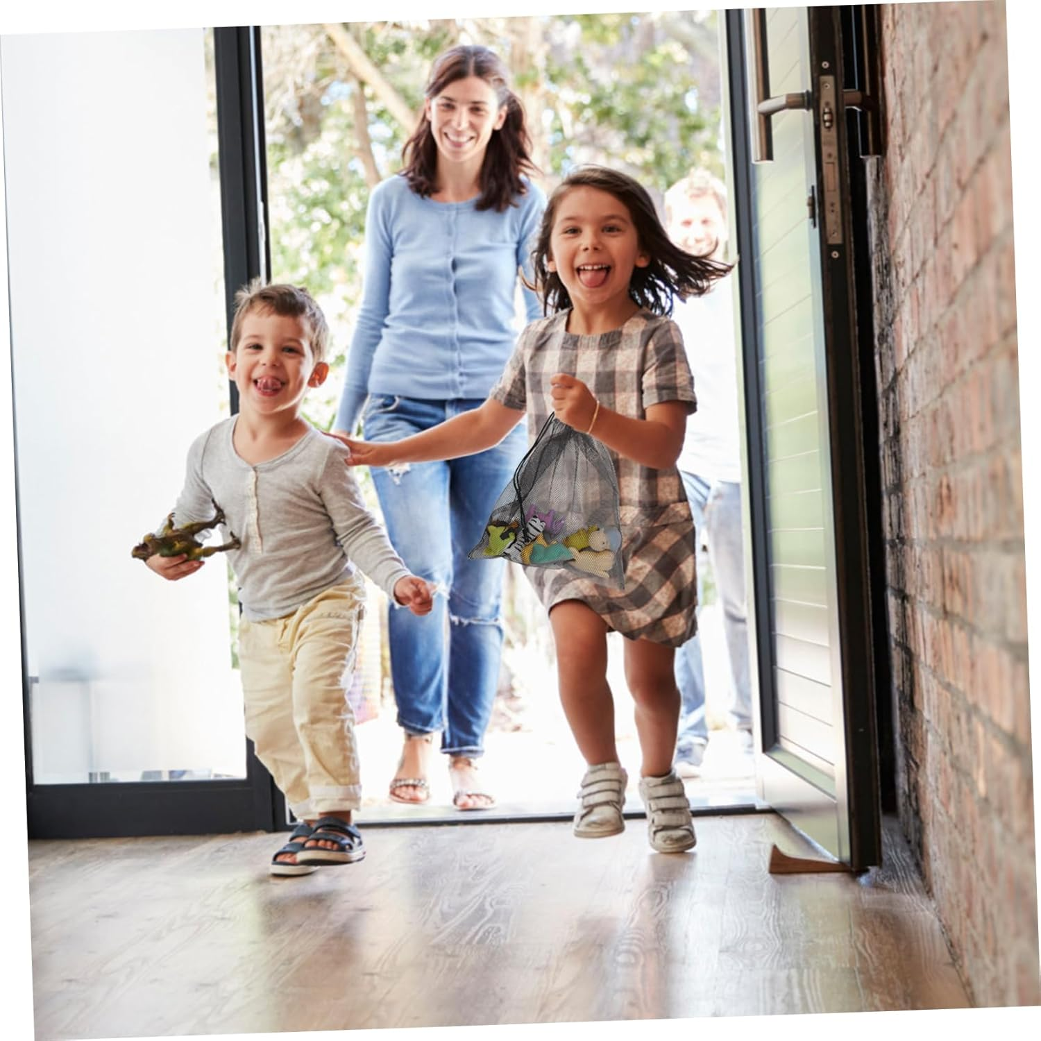 NIYANGLE 12Pcs Nylon Polyester Mesh Drawstring Bags Laundry Storage Sacks for Sports Equipment Travel Beach Swimming Gear with Multi-Color Set