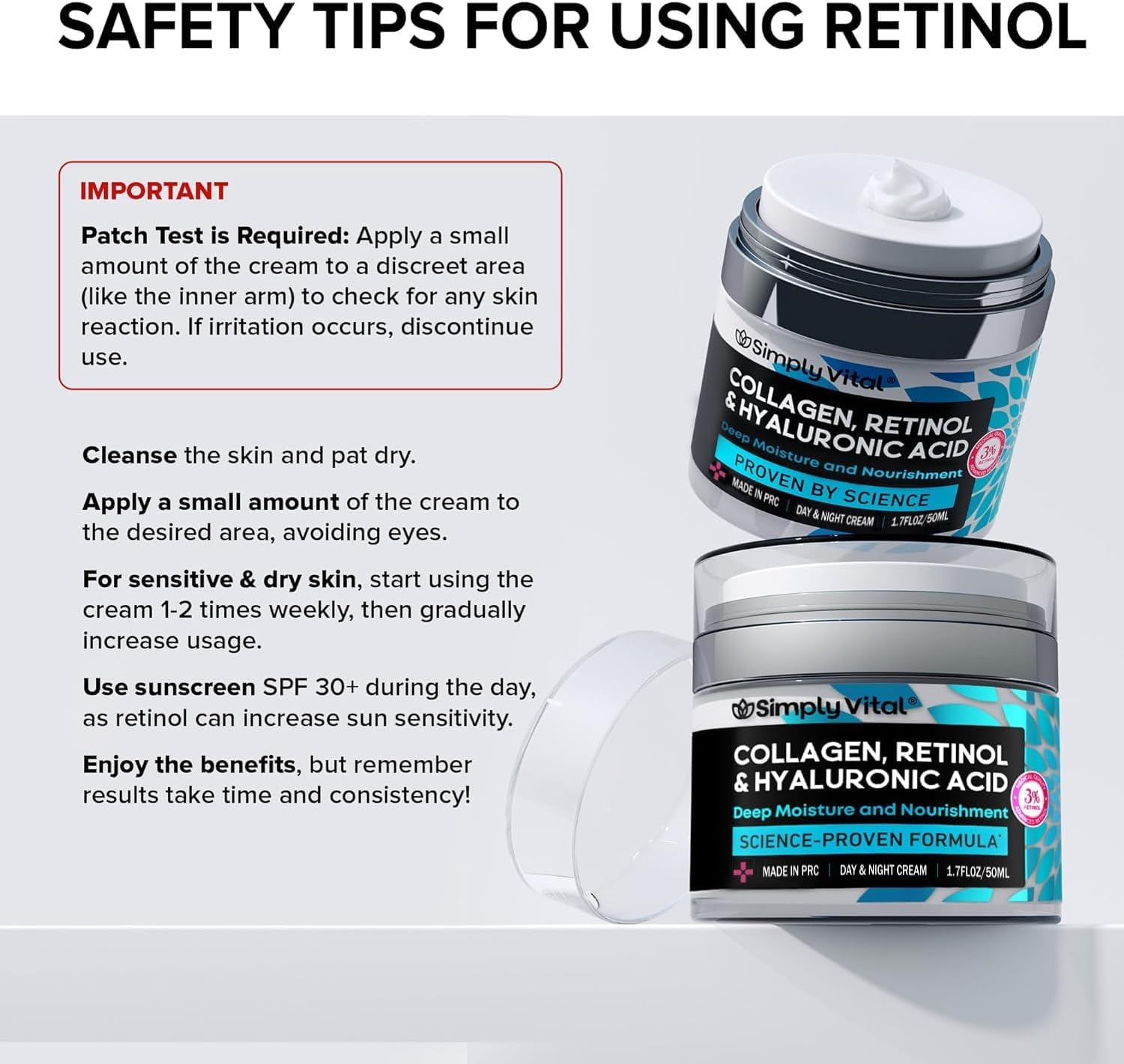 Collagen, Retinol & Hyaluronic Acid Anti-Aging Face Moisturizer - Firming Skin Care for Face, Neck & D&eacute;collet&eacute; - Daily Face Cream for Day & Night - 1.7 Fl.Oz. image number 4