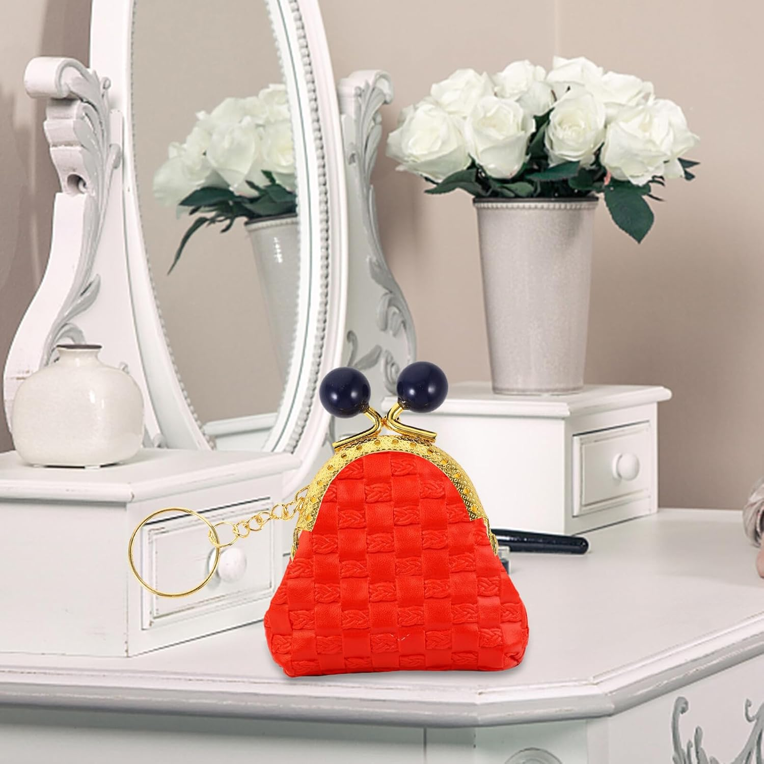 OSALADI 10Pcs Purse Clasp Frame Metal Keychain Wallet DIY Handbag Mechanism for Craft Projects and Keychain Accessories Random Color image number 5