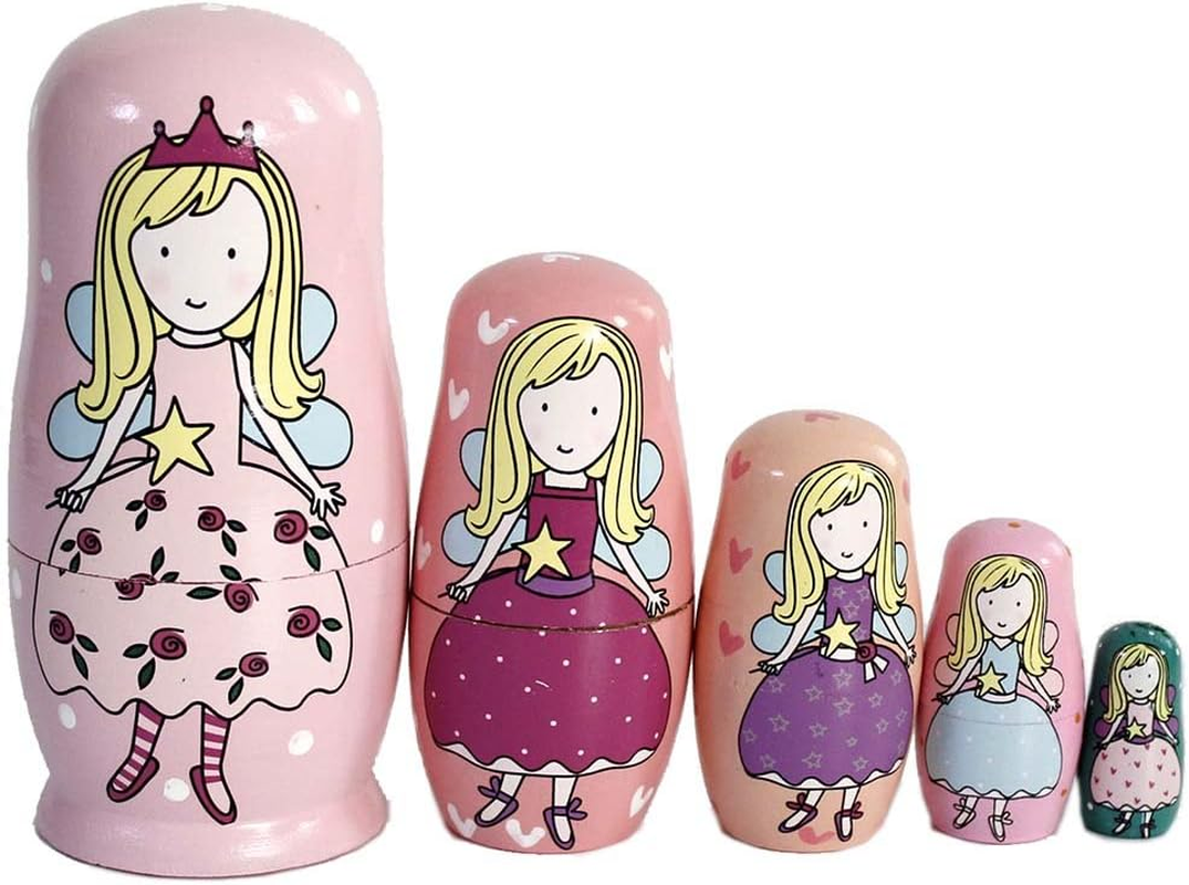 Handmade Wooden Nesting Doll Russian Doll Kits Colourful Decoration (Fairy Angel) image number 1