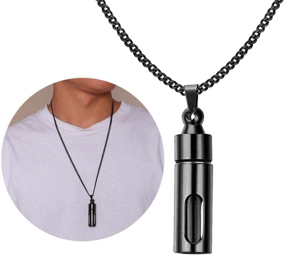 Screw Urn Pendant Necklace Jewlery Stainless Steel Glass Openable Container Vial Tube Urn Keepsake Cremation Ashes Holder image number 4
