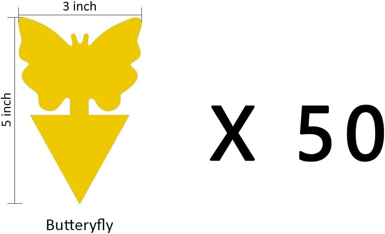 50 Pack Yellow Sticky Fly Traps, Dual-Sided Sticky Trap, Insect Catcher Sticky Board for Flying Plant Insect Gnats, Flying Aphid, Whiteflies, Leaf Miners, Other Flying Plant Insects