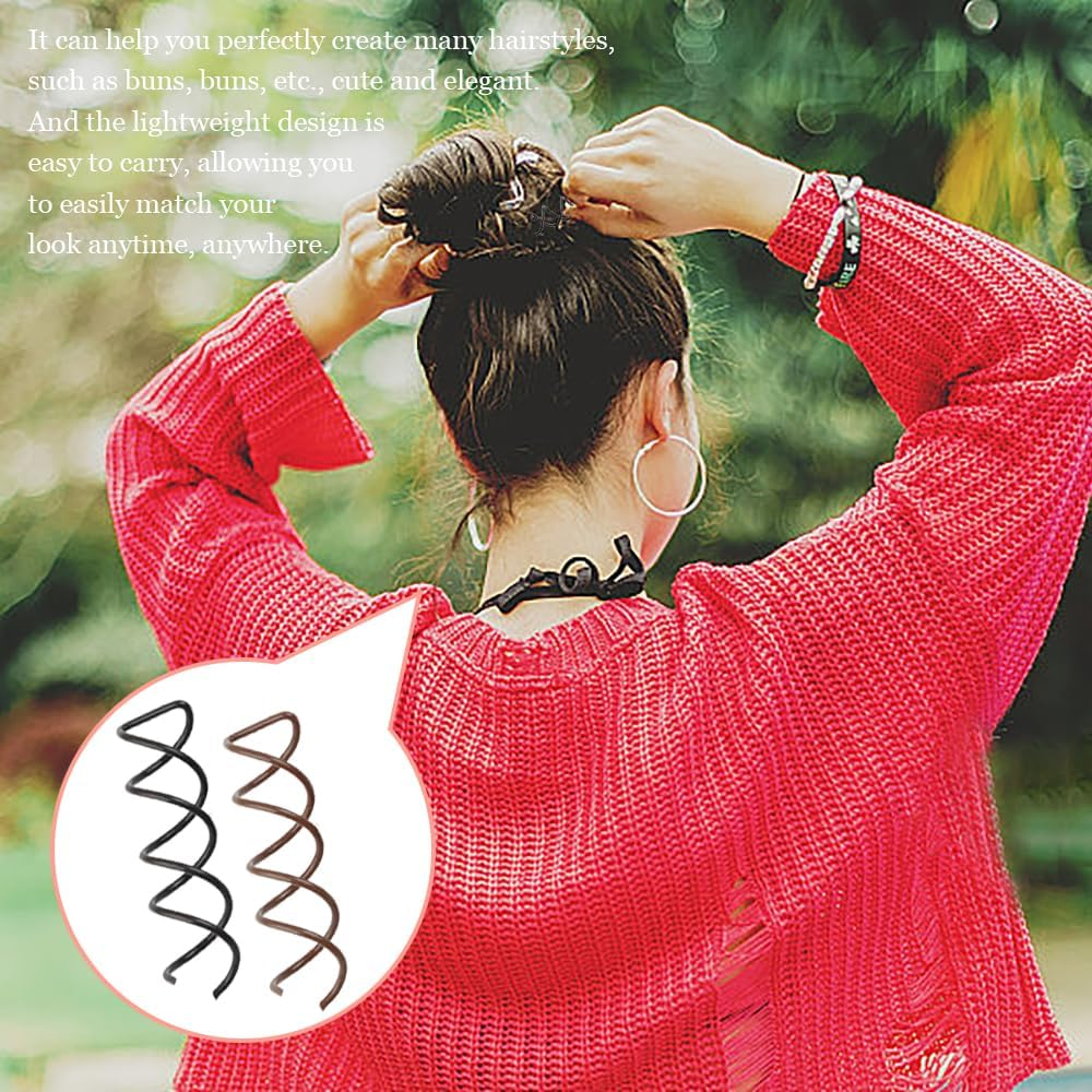 TRKETK Pack of 30 Spiral Hair Clips Spiral Pin Metal Bun Hairpin Spin Clip Spiral Pin for Hair Styling Twist Hair Clips Rounded Hair Clips for DIY Hair Style Girls and Women