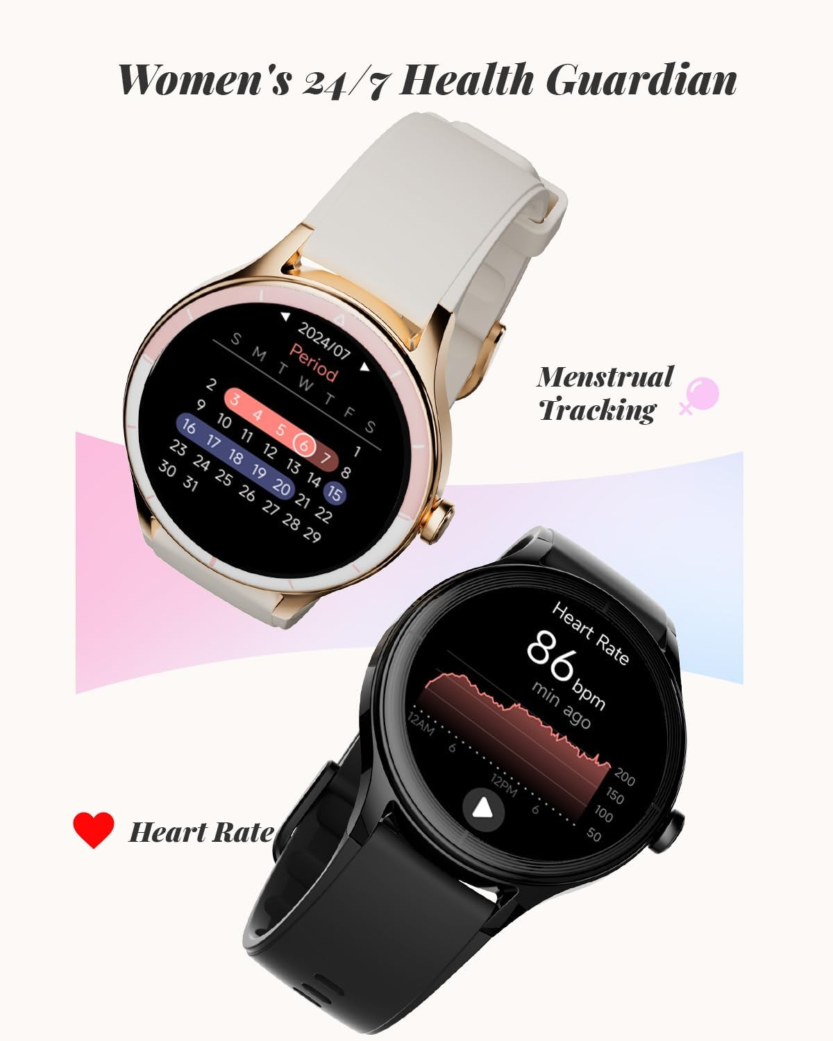 TOOBUR Smart Watch for Women, Smartwatch Compatible Android Phone and Ios Phone, Answer/Make Calls, 100 Sports/Ip68 Waterproof image number 1
