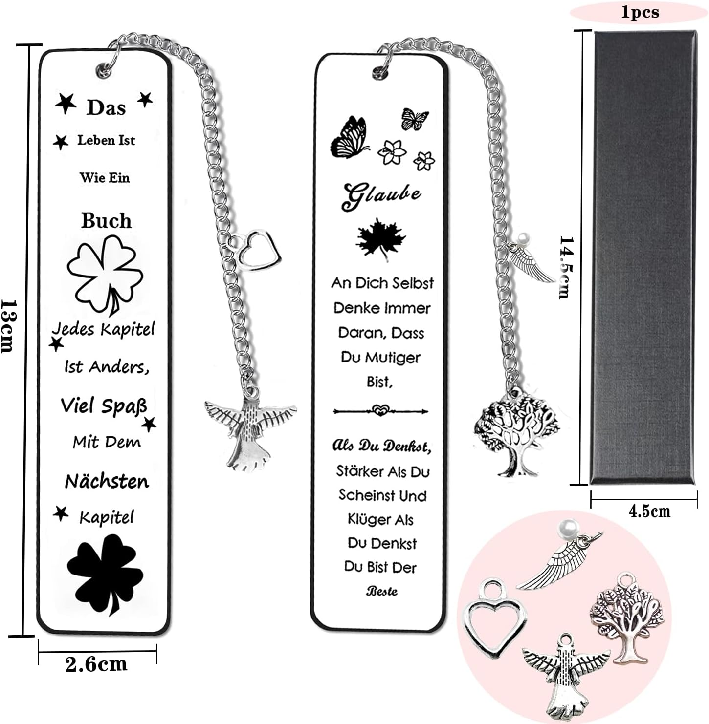 2 X Bookmarks, Metal Guardian Angel Bookmarks, Children'S First Day of School, Gift, Birthday, Graduation, Bookmark, Gifts for Boys, Personalised Bookmarks, Retirement Gifts - Combo 1 - 2 Pieces image number 3