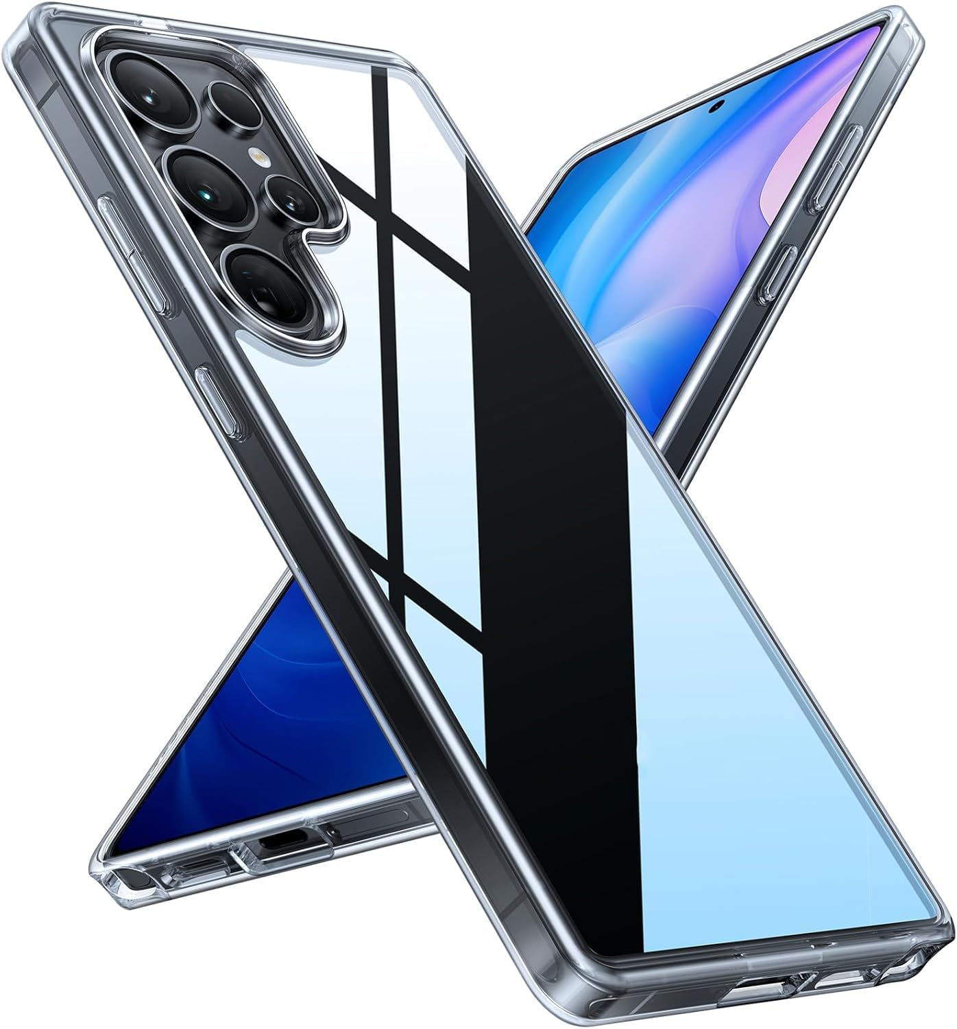 TORRAS Shockproof for Samsung Galaxy S25 Ultra Case 6.8'',12FT Military Grade Drop Tested, Protective Hard Semi-Clear Matte Back & Soft Edge Slim Galaxy S25 Ultra Clear Case Guardian Series, Clear