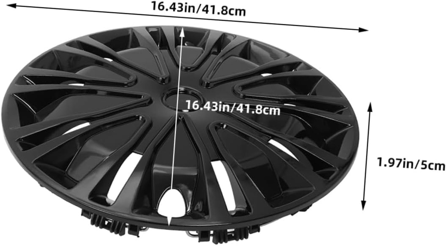 GANAZONO 15 Inch Automotive Wheel Hub Covers Car Hubcaps Full Black Decorative Universal Replacement Hub Caps for Vehicle Wheels image number 1