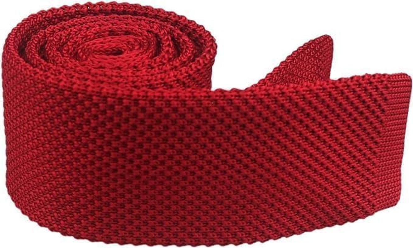 Men'S Solid Color Knit Tie Skinny Formal Flat-End Smart Sock Neckties image number 2