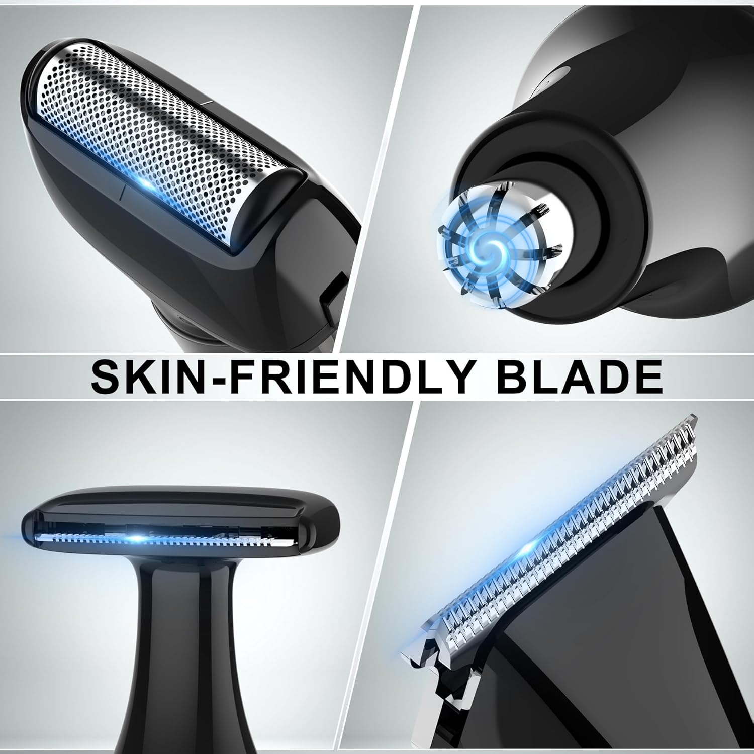 Hatteker Men'S Back Razor Body Trimmer Electric Body Groomer Face Arm Chin Beard Trimmer Cordless Hair Trimmer with Adjustable Extension Trade Waterproof image number 6