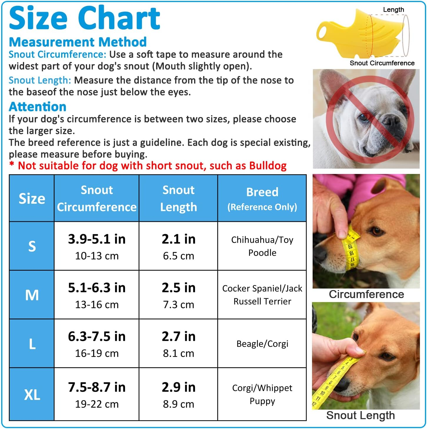 Dog Muzzle, Soft Duck Silicone Mouth Cover with Adjustable Strap for Small Medium Dogs, Best to Prevent Barking, Biting, and Chewing(Yellow,L)