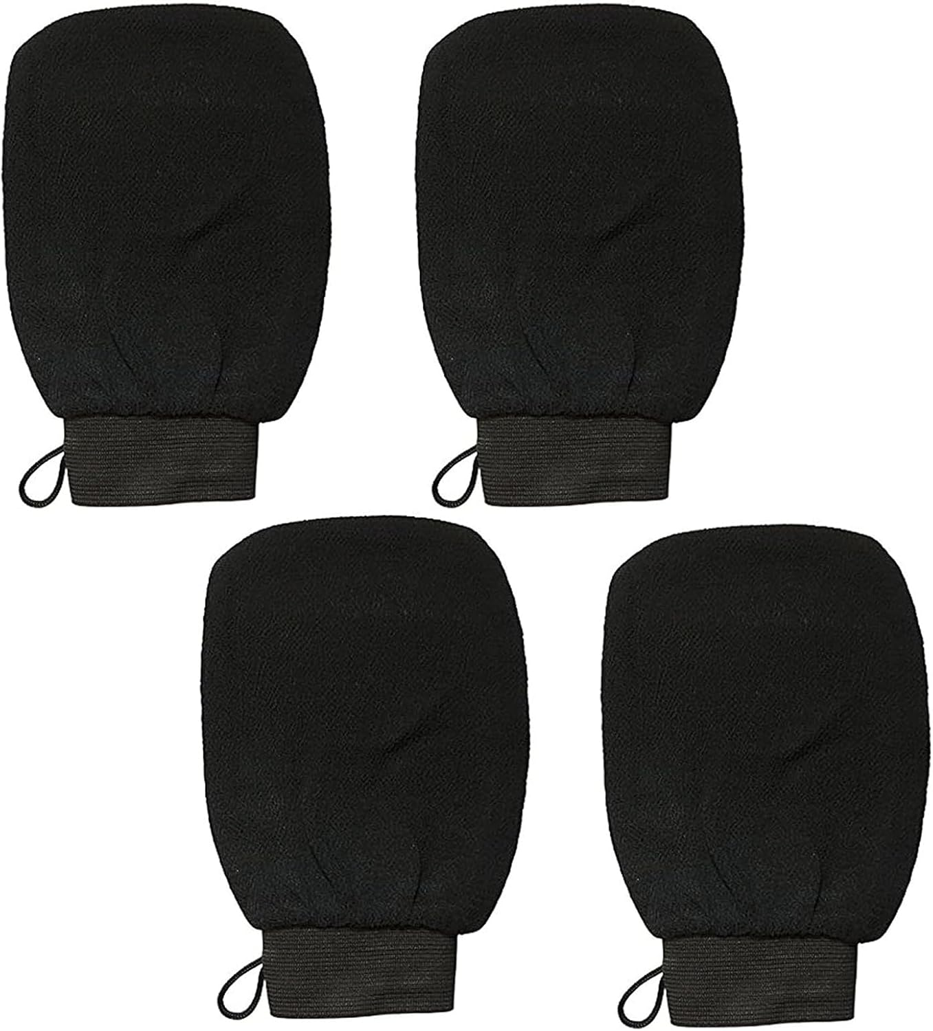 4 PCS Exfoliating Gloves, Bath Glove for Deep Cleansing Body, Dual-Sided Exfoliating Gloves for Effective Dead Skin Removal, Suitable for All Skin Daily Skincare, Clean Pores, Unisex (Black, 15X21Cm) image number 3