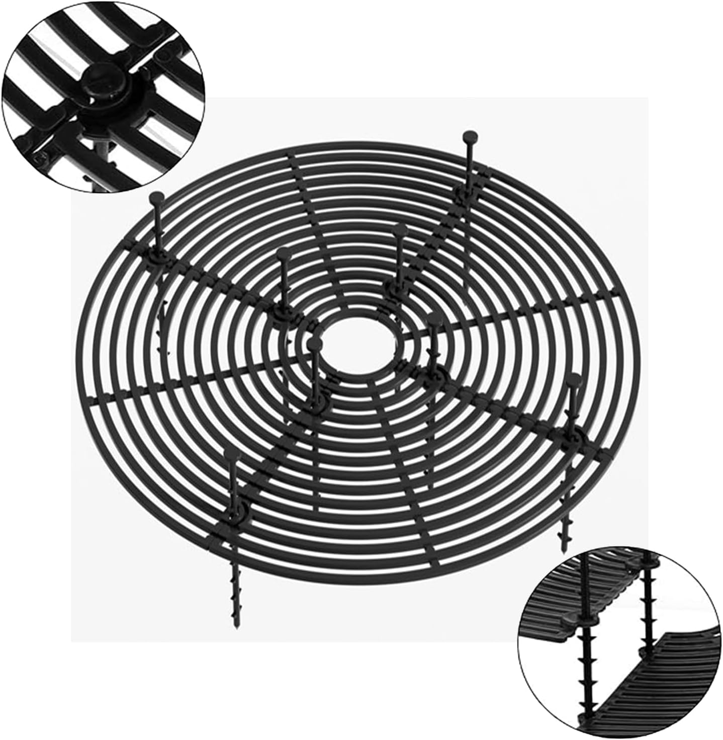 Roczential 3Pcs Plastic Grid Plant Pot Covers with Stake, Breathable Leak-Proof Plant Pot Protector for Indoor/Outdoor Potted Plants, Soil Protector Grid Cover image number 6