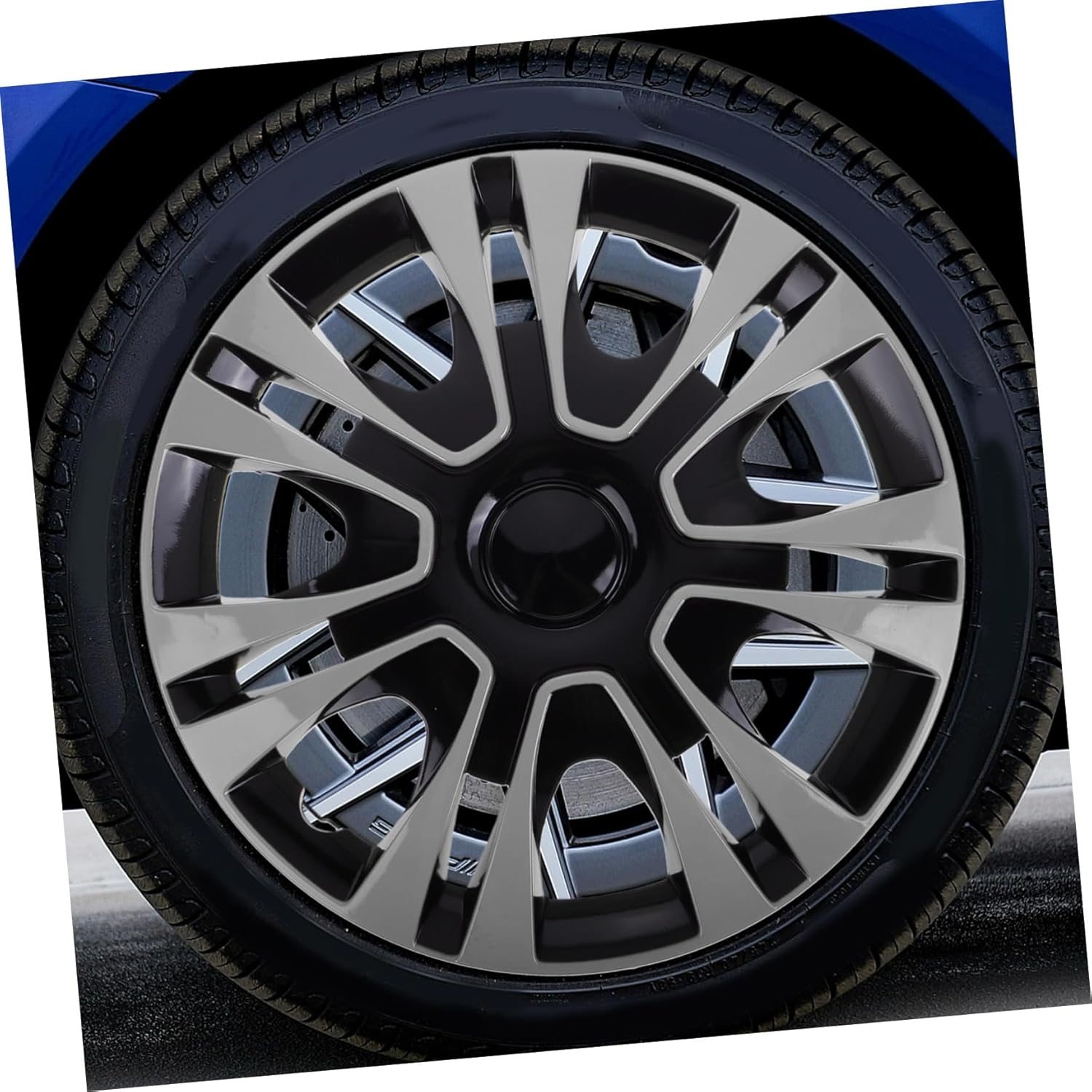 GETAJGHSD 13-Inch Silver Car Wheel Cover Hub Cap Universal Fit Vehicle Rim Replacement Auto Tire Hubcaps for Cars Automotive Accessories image number 2