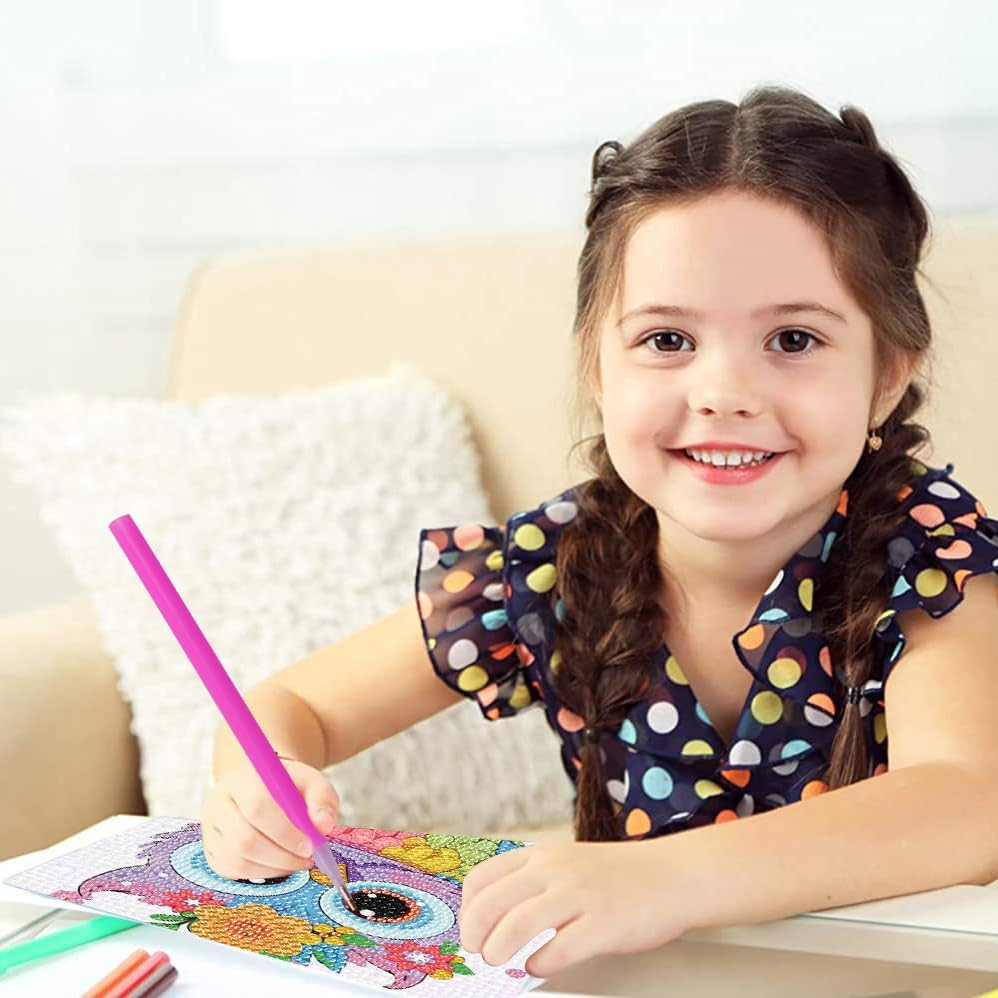 AOSGEDY 4 Pieces Cartoon Diamond Art Kits for Kids, Cute Animals DIY Diamond Art Painting for Adults Beginner, Kids' Mosaic Kits 5D Full round Drill Gem Art for Home Wall Decor Kids 6X6 Inch image number 2