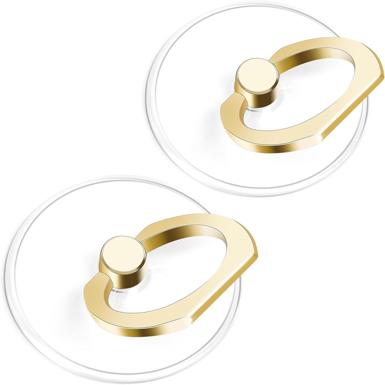 Phone Ring Holder, Oiltomn Transparent Universal Finger Stand Kickstand Cell Phone Ring Grip Holder Compatible with Iphone Samsung Smartphones 【2 Pack - Gold】 image number 4