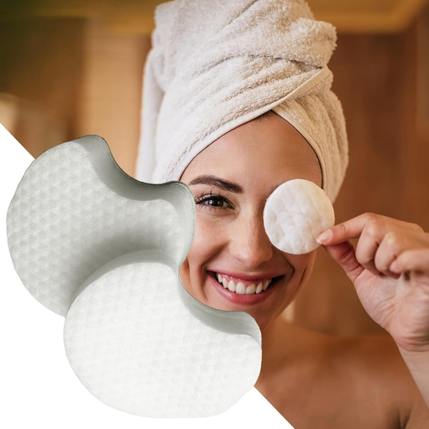 Make up Remover Pads | Pure & Natural Facial Cleansing round Pads | Natural Soft Facial Rounds for All Skin Types Travel Friendly Reusable Gentle Daily Care image number 2