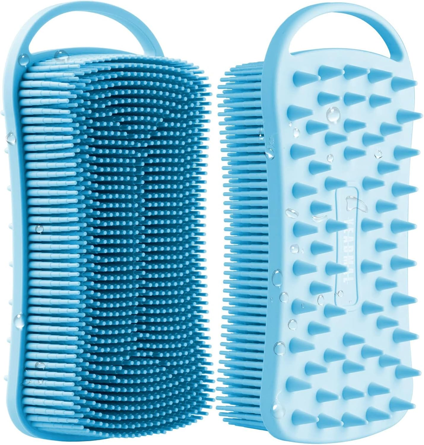 YEADMAL Dual-Use Silicone Body Scrubber with Scalp Massage Shampoo Brush Exfoliating Bath Body Brush Gentle Silicone Shower Scrubber, Lather Well for Shower Gel/Soap/Body Wash (Gray)