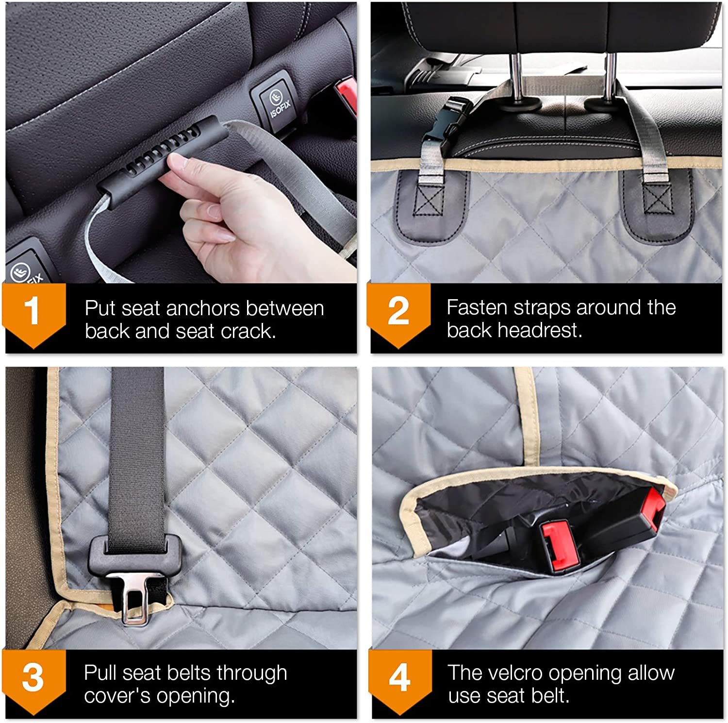 Ibuddy Bench Dog Car Seat Cover for Car/Suv/Small Truck, Waterproof Back Seat Cover Protector for Kids without Smell, Heavy Duty and Nonslip Pet Car Seat Cover for Dogs, Machine Washable