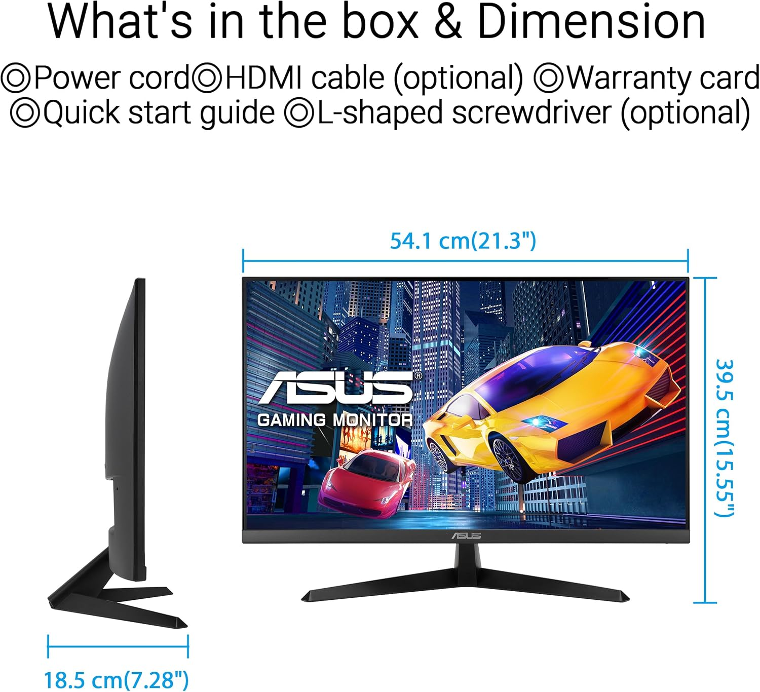 ASUS VY249HGR Eye Care Gaming Monitor &ndash; 24-Inch (23.8-Inch Viewable), IPS, Full HD, Frameless, 120Hz, Adaptive-Sync, 1Ms MPRT, HDMI, Low Blue Light, Flicker Free, Wall Mountable image number 4