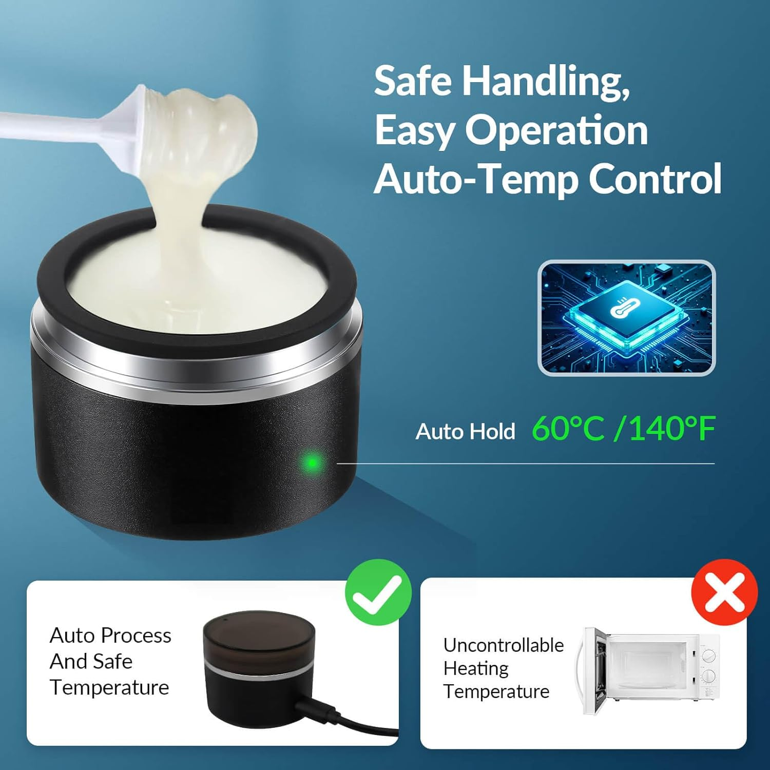 Waxfans Nose Wax Kit for Men - Ear Hair Wax Kit a Wax Warmer,A Silicone Bowl,100G Wax Beads,20 Applicators,Portable Nose Waxing Kit for Men & Women (Black) image number 4