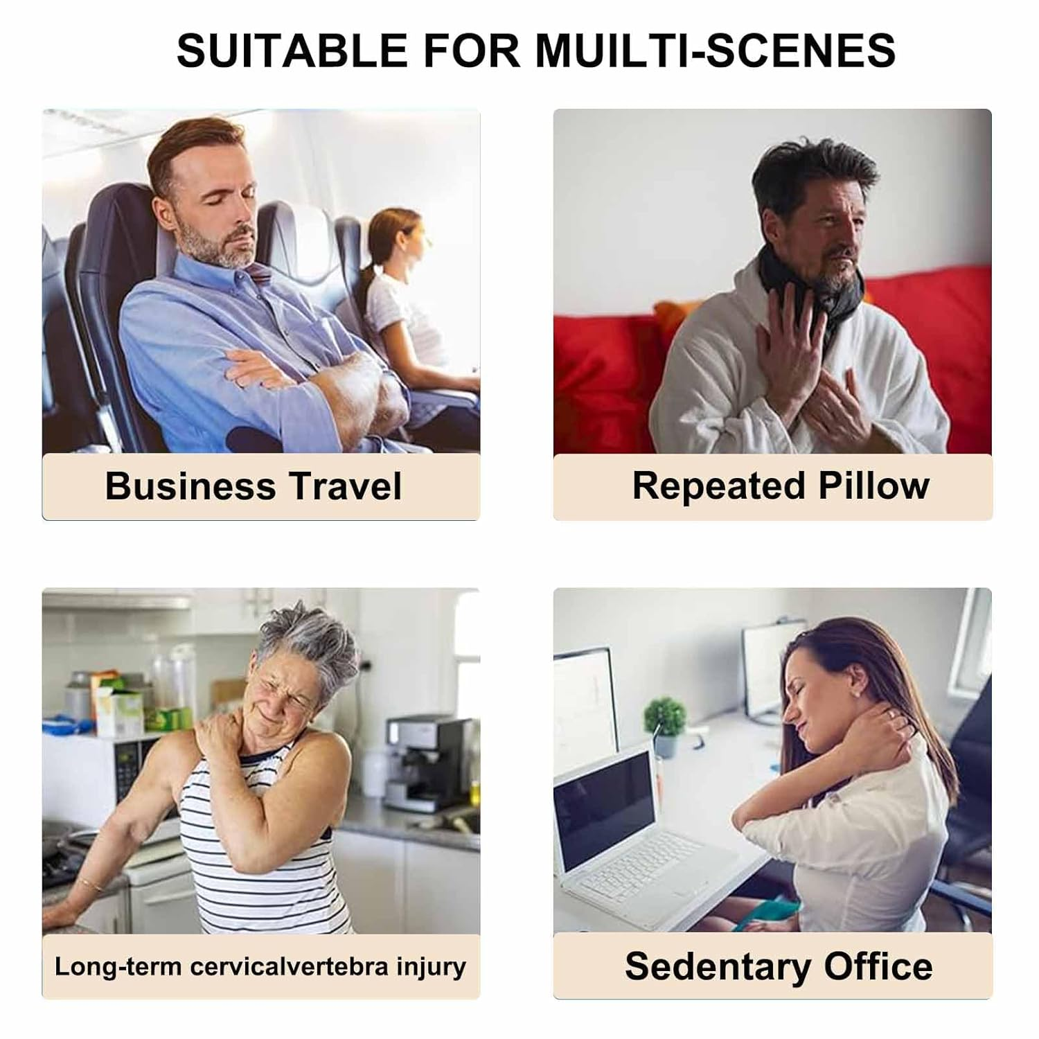 Cervicorrect Neck Brace,Soft Foam Neck Collar for Sleep,Neck Alignment and Snoring Relief,Cervical Spine Corrector Brace for Women and Men,Relieves Neck Pressure(Black) image number 5