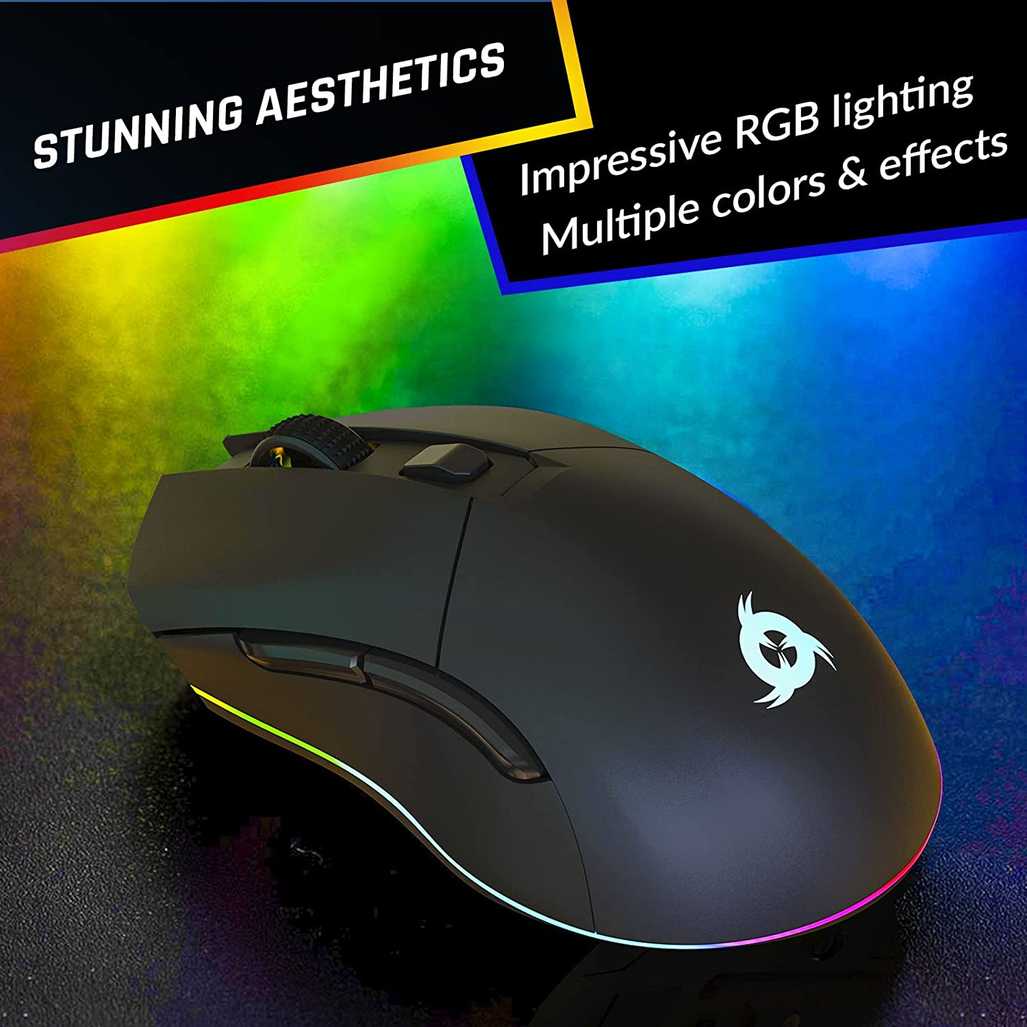 KLIM Blaze Pro Rechargeable Wireless Gaming Mouse with Charging Dock RGB - New Version - High-Precision Sensor and Long-Lasting Battery - up to 6000 DPI - Great PC Gaming Mouse Wireless - Black image number 6