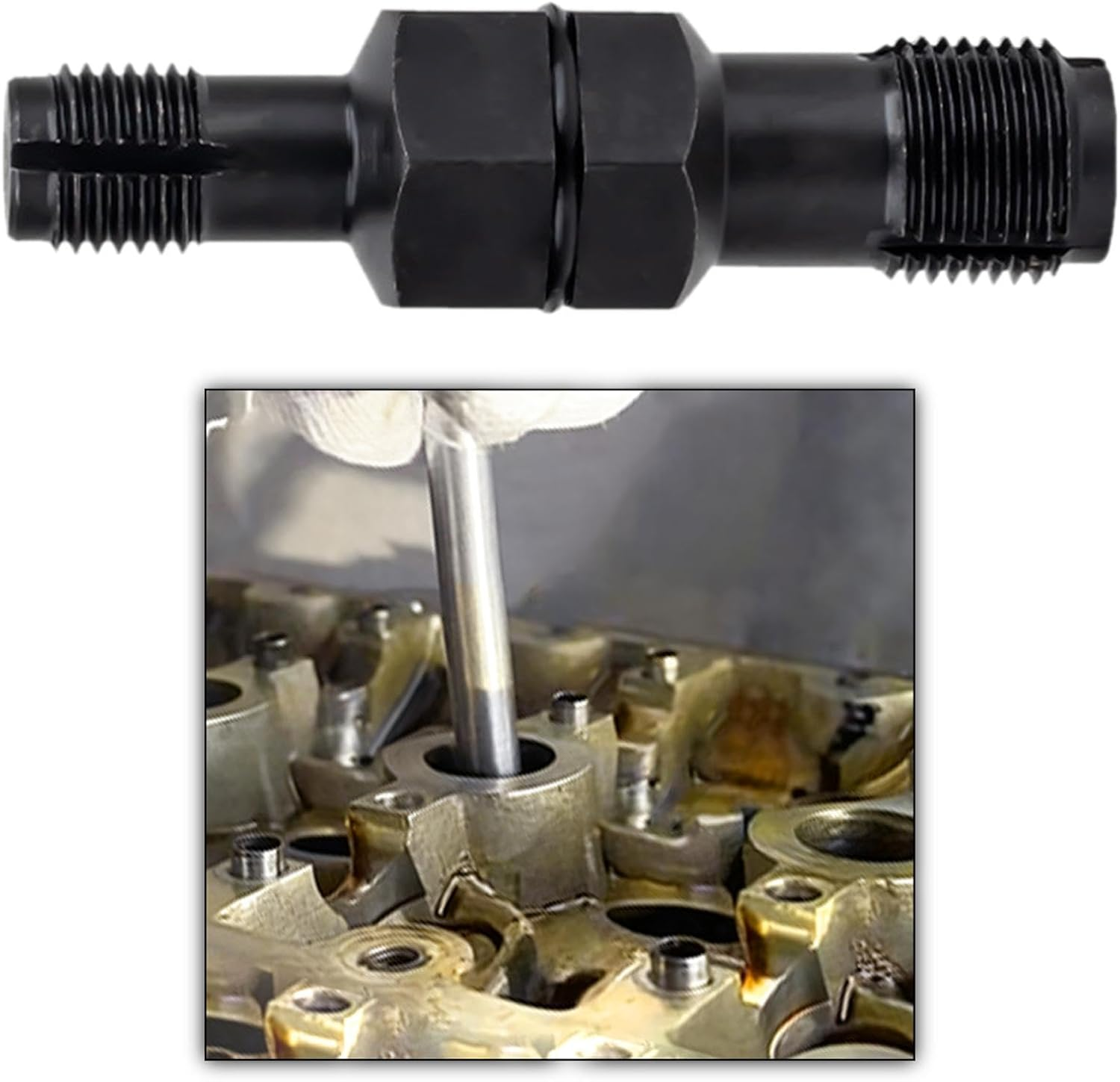 Mqetly Spark Plug Hole Thread Chaser Steel Heavy Duty Portable Professional Repair Tools, 14Mm To18Mm image number 1