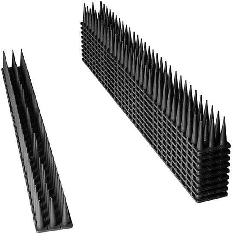 AIMALL 12X Bird Spikes Human Cat Possum Mouse Pest Control Spiked Fence Wall Deterrent, 17.72 X 1.77 X 1.38 Inches, Black image number 4