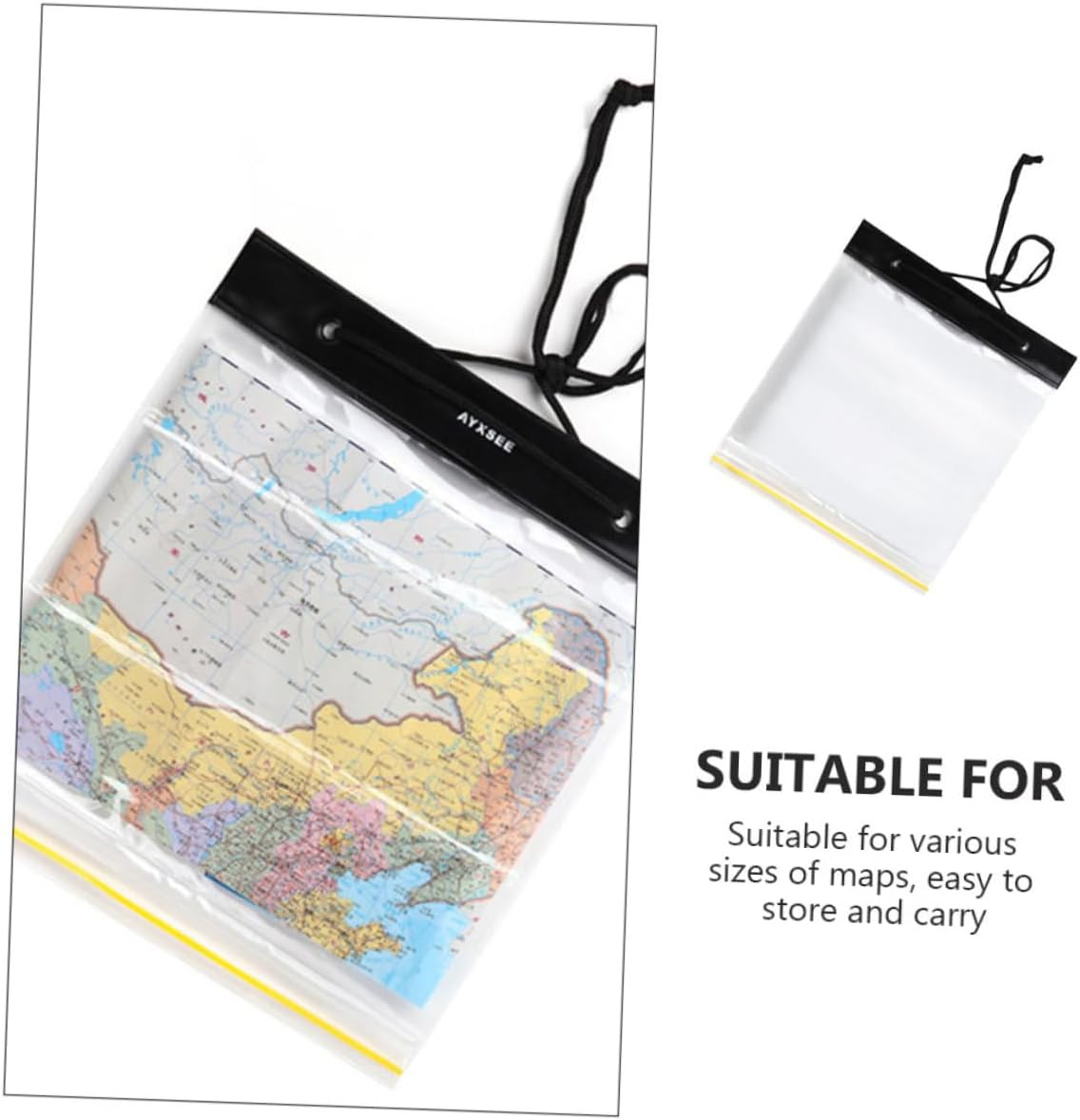 MAGICLULU Portable Office File Organizer Sealed Camping Map Bag PVC Travel File Pouch image number 1