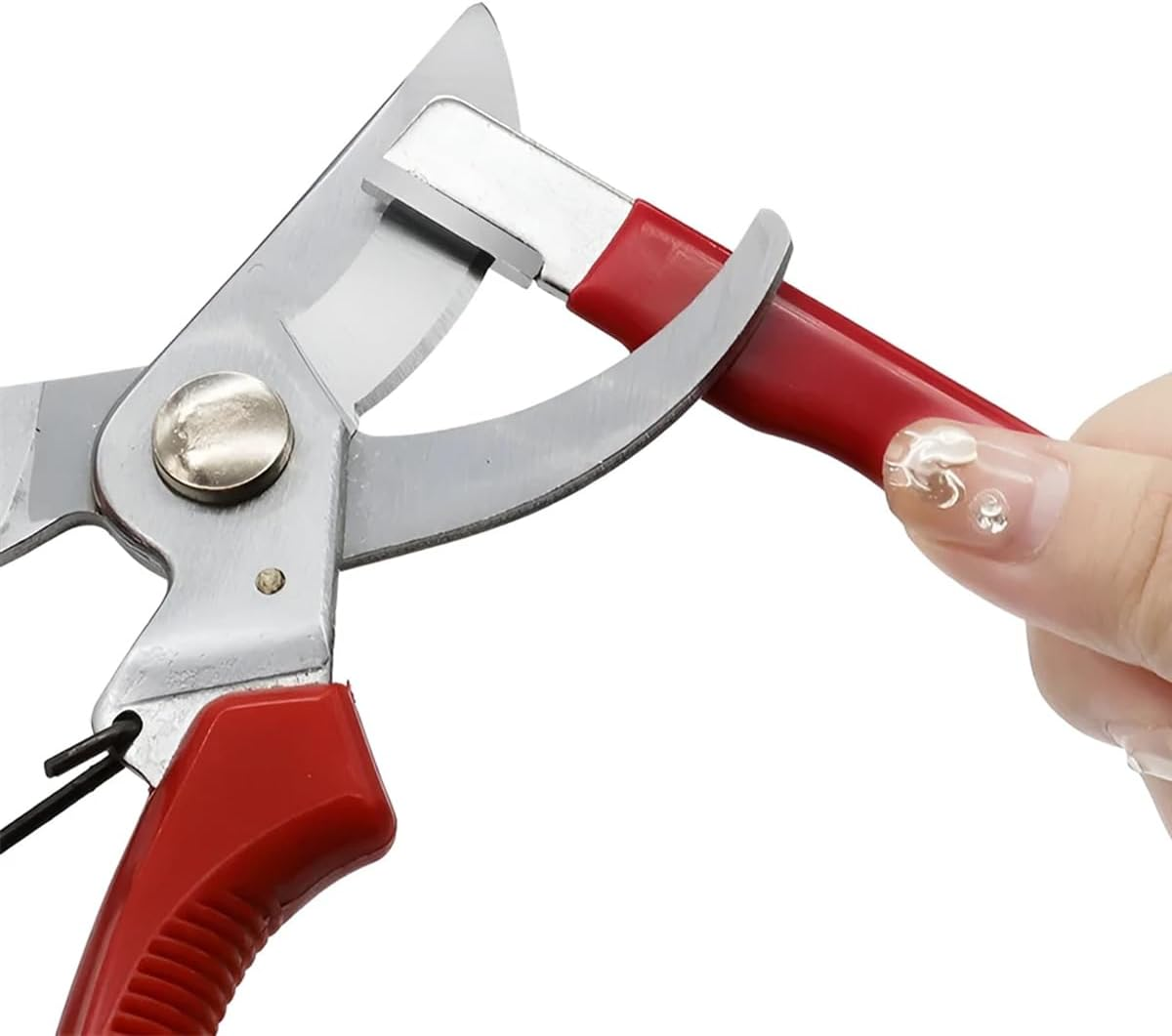 AIMALL Sharpener Stone Portable Garden Tool, Alloy Steel Blade Scissor Knife Sharpener, Rubber Handle, 4.85In Length, Available in Red and Black - Black image number 4