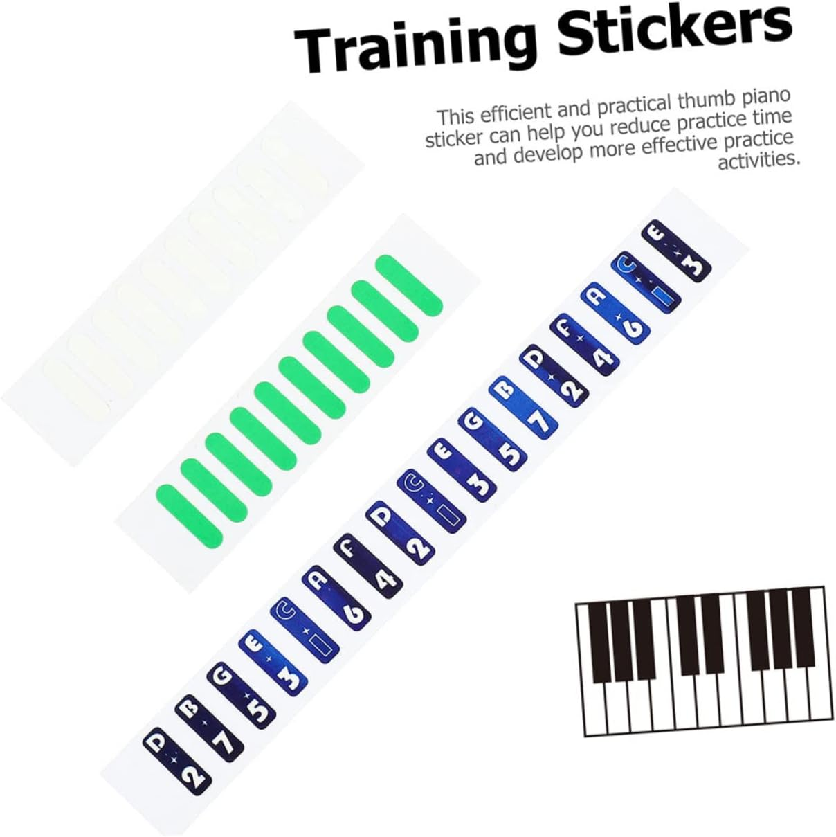 CORHAD 17 Keys Note Stickers Musical Scale Stickers for Thumb Piano Beginner Piano Stickers Supplies image number 1
