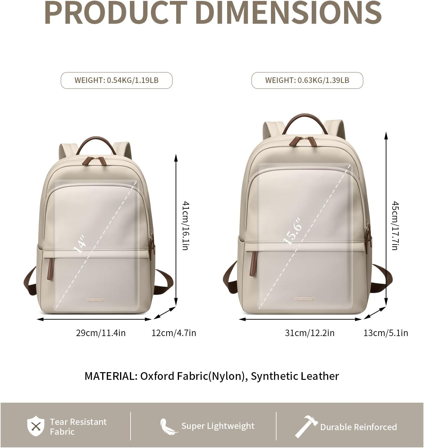 GOLF SUPAGS Laptop Backpack for Women Slim Computer Bag Work Travel College Backpack Purse Fits 14/15.6 Inch Notebook image number 5