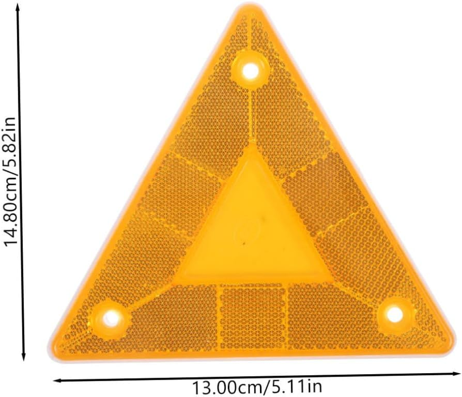 KICHOUSE 8Pcs Reflective Triangle Sign Slow Moving Vehicle Car Safety Sign Reflector Strip image number 1