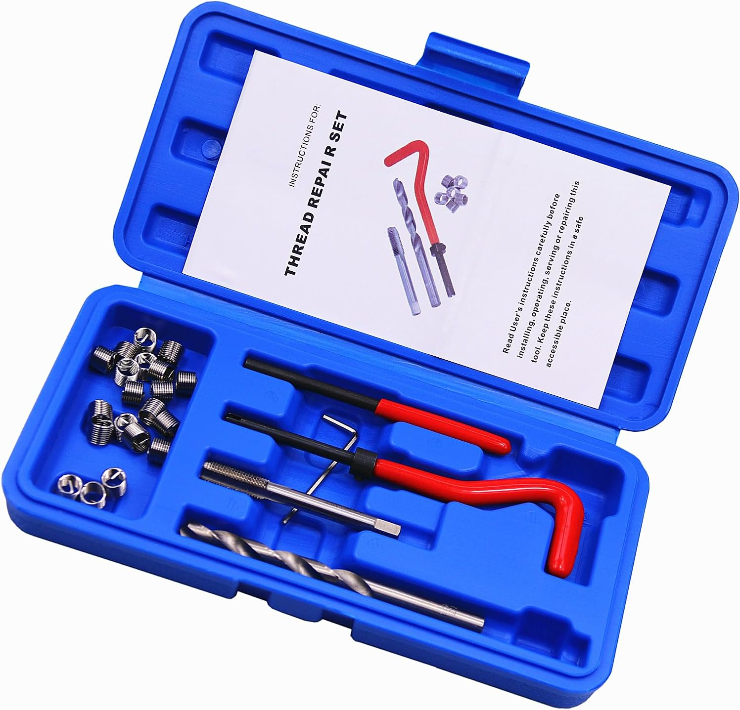 Bestsq 25Pcs Thread Repair Kit M7 X 1.0Mm Metric Thread Repair Insert Kit Compatible Hand Tool Set for Auto Repairing (M7-1.0) image number 5