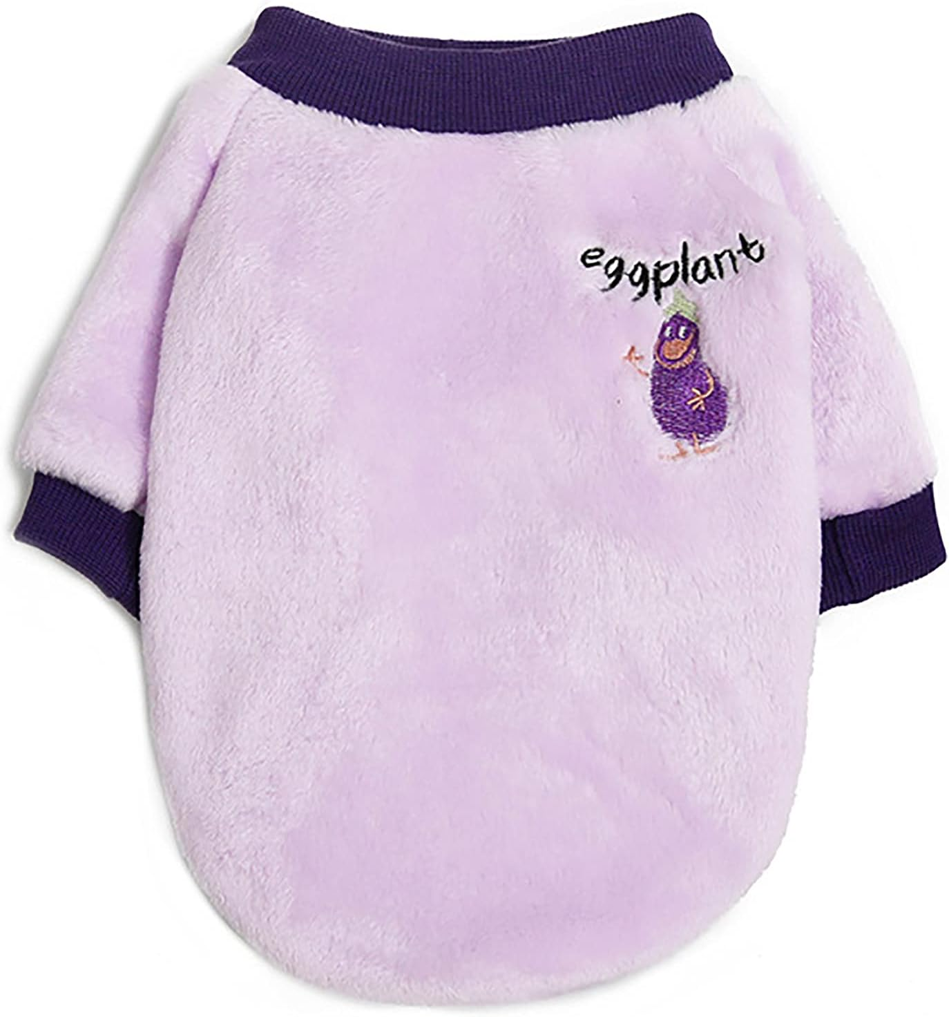 Dog Clothes Fleece Woolen Sweater Winter Warm Coat Fruit Pajamas for Small Medium Dog Cat Purple XXL