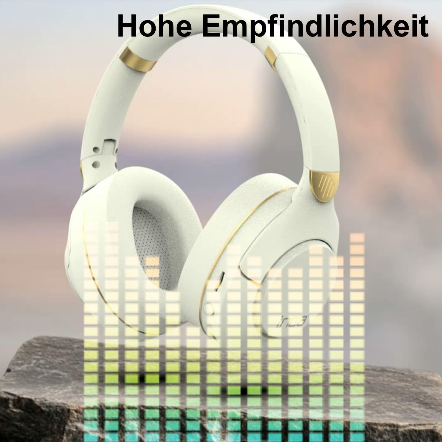 İnca IBK-503 Bluetooth Headphones, Wireless Over-Ear Headsets with Microphone, up to 12 Hours of Playback, AUX & SD Card Slot, Ergonomic Design for Music & Gaming (White) image number 4