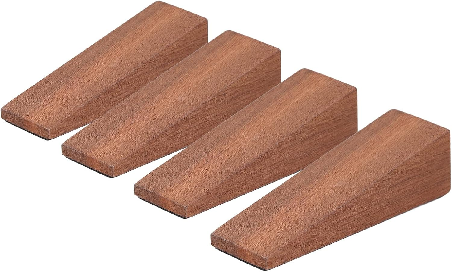 Wooden Door Stopper, 4 Pcs anti Slip Door Stopper Solid Wood Door Wedge Dark Brown Triangular Door Wedge Wooden Firefighter Door Stopper for Door Bottom Seam image number 3