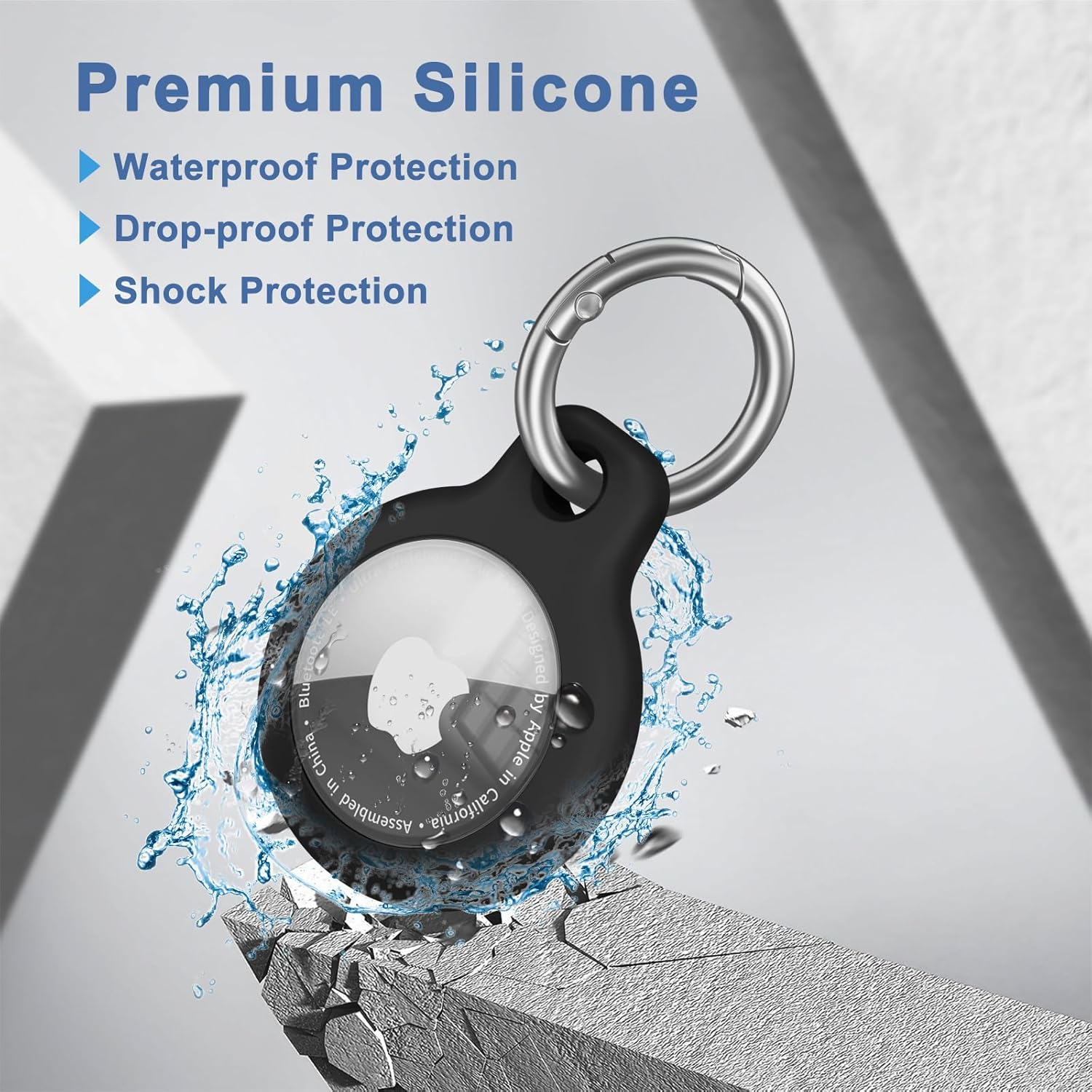 Meliya Case for Apple Airtag Holder with Keychain, 3 Pack Anti-Scratch Protective Case Compatible with Air Tag GPS Tracker Holder, Key Chain Airtag Accessories image number 1