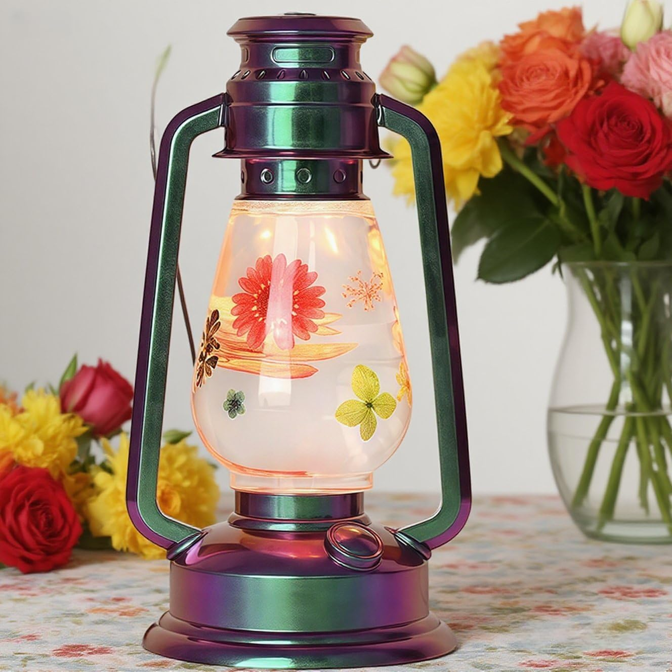 Oil Lamp Resin Moulds Set Hurricane Lamp Silicone Moulds for Resin Epoxy Lantern Light Molds with 3Pcs LED Lights Oil Lamps for DIY Luminous Art Crafts Table Ornaments Home Decor image number 3