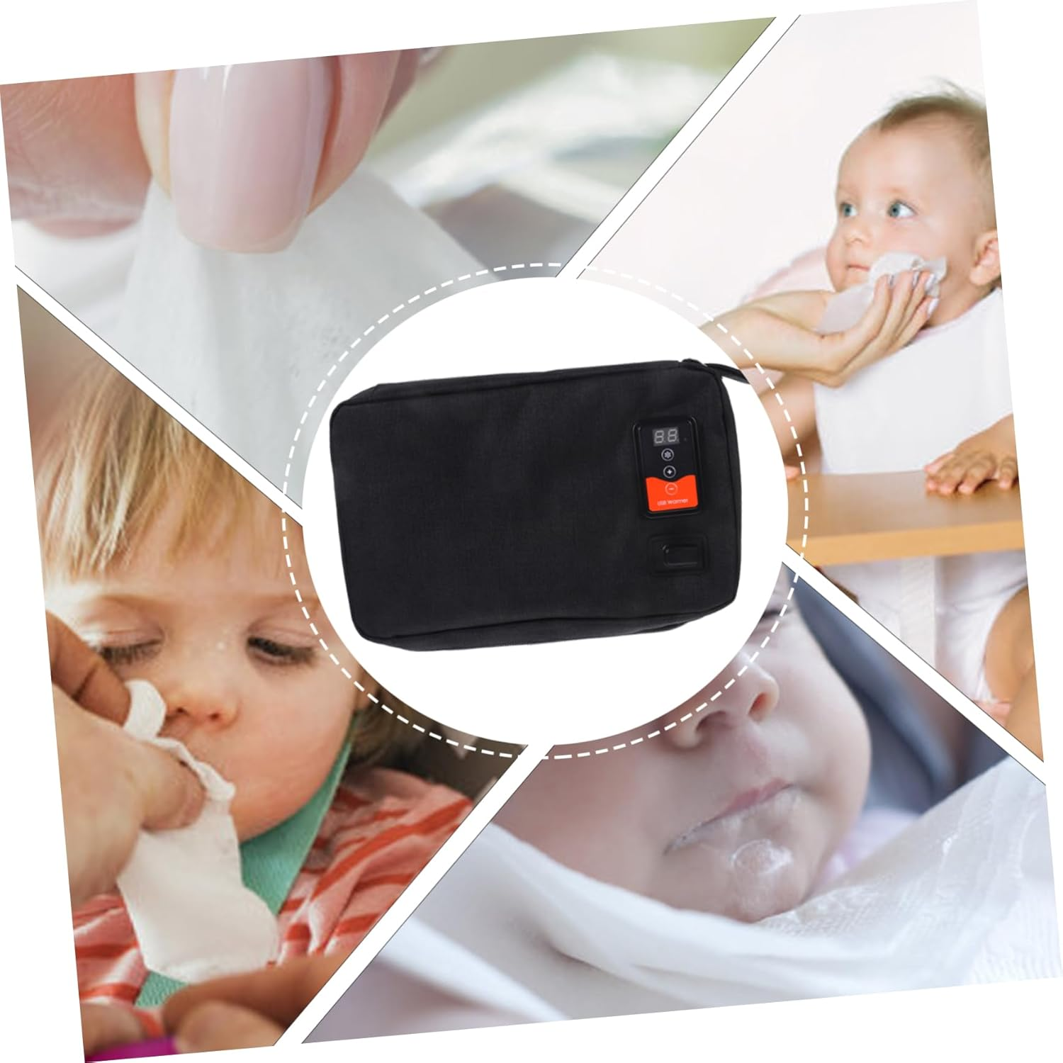 Yardenfun Wipe Warmer Heater Portable USB Wipe Heater with Adjustable Temperature for Home and Travel Keeps Warm and Moist for Neoprene Material image number 5