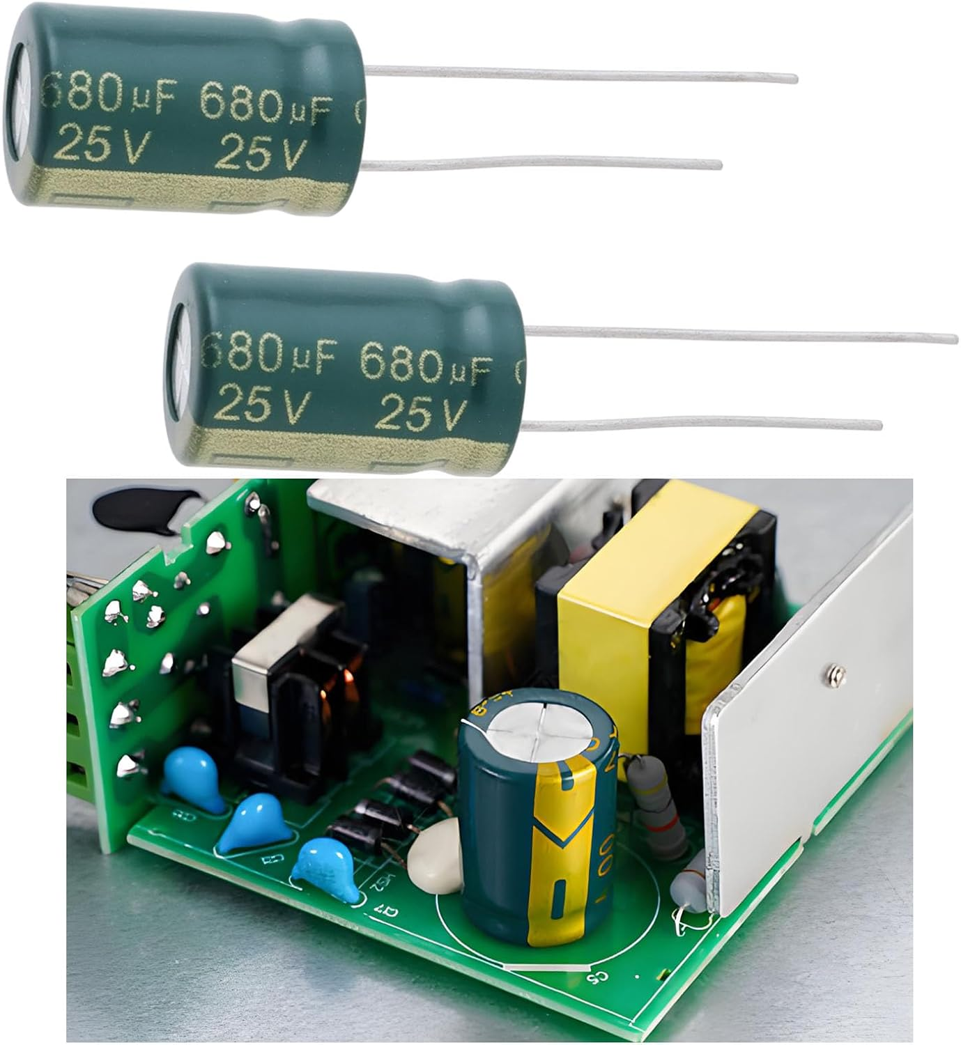 30PCS 680Uf 25V Radial Electrolytic Capacitor 17 X 10Mm Compatible with Electronics Computer Motherboard TV Digital Camera image number 3